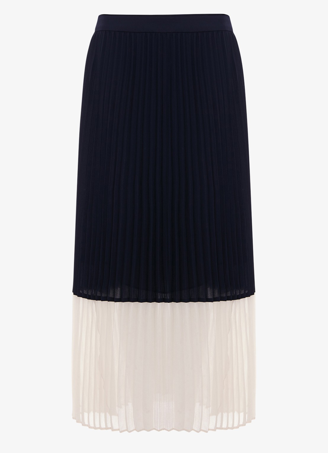 Phase Eight Eleanor midi rok met plooien - voorkant 2 donkerblauw