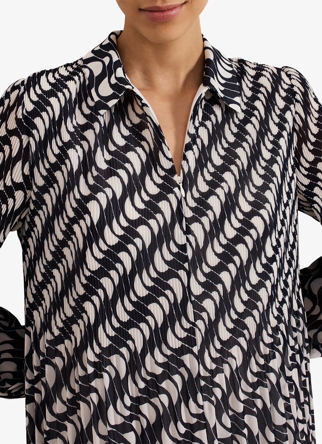 Phase Eight Eleanor mini tuniekjurk met grafische print - detail 4 donkerblauw
