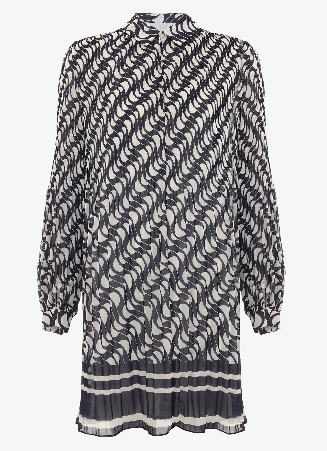 Phase Eight Eleanor mini tuniekjurk met grafische print - voorkant donkerblauw
