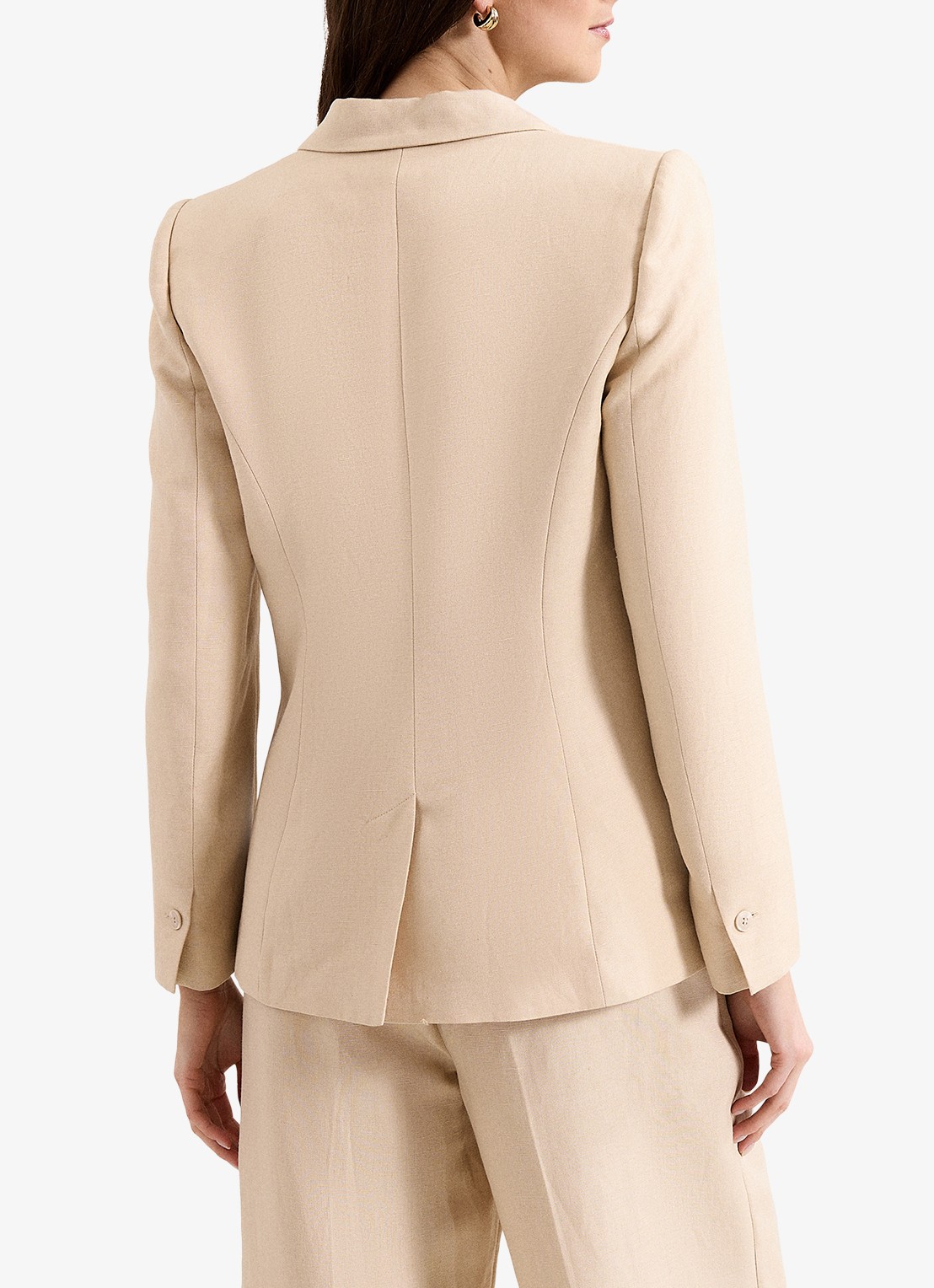 Phase Eight Elena blazer in linnenblend - achterkant beige