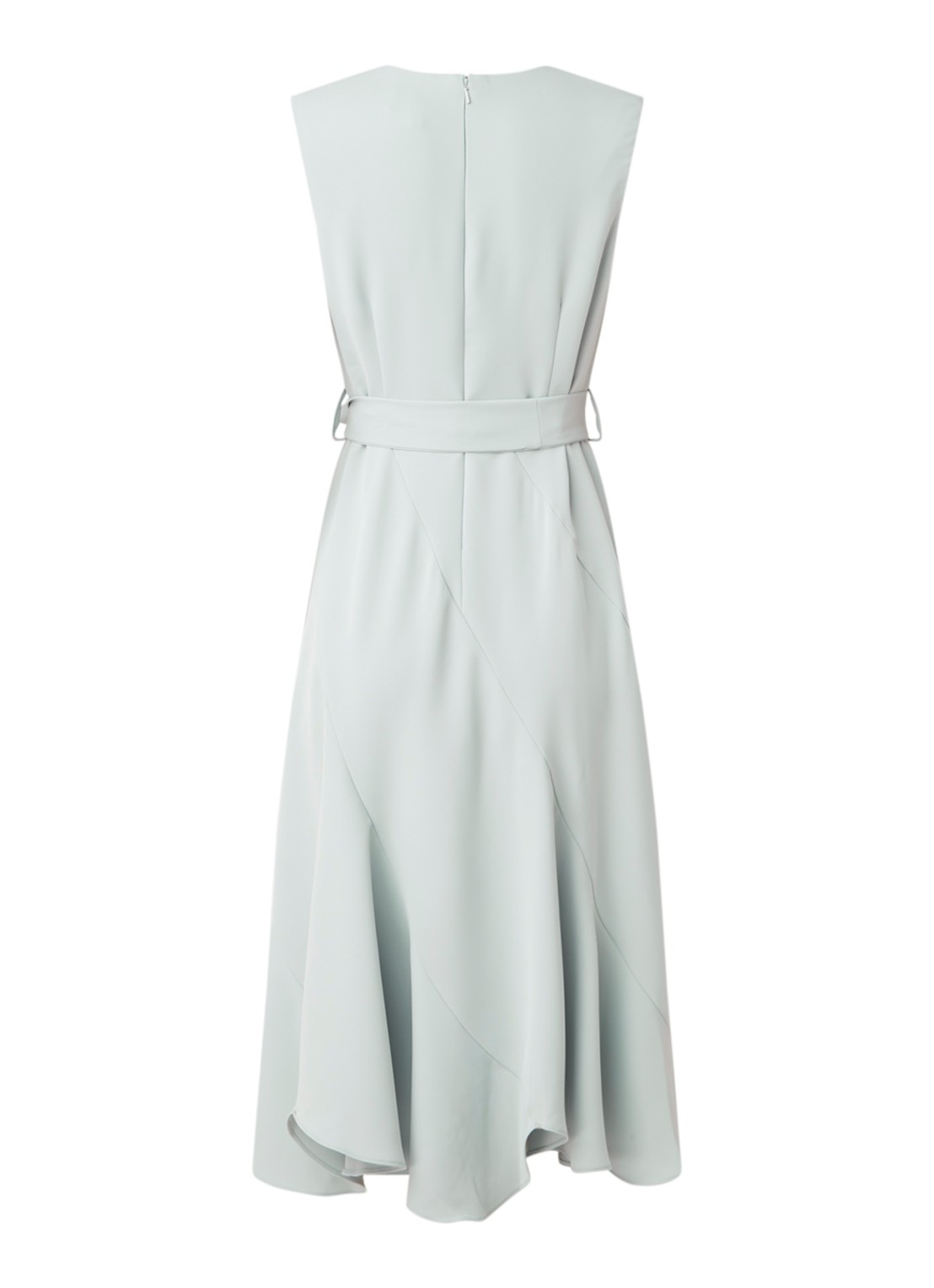 Phase Eight Elena midi jurk met overslag en strikceintuur - achterkant 3 lichtgroen