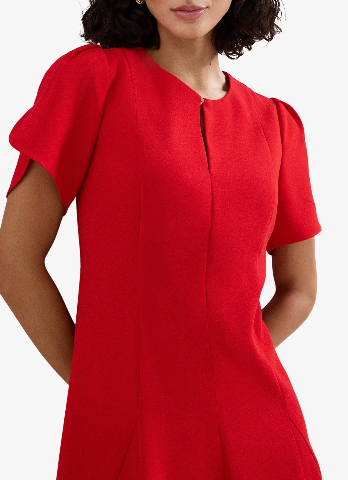Phase Eight Elia mini jurk met pofmouw - detail 2 rood