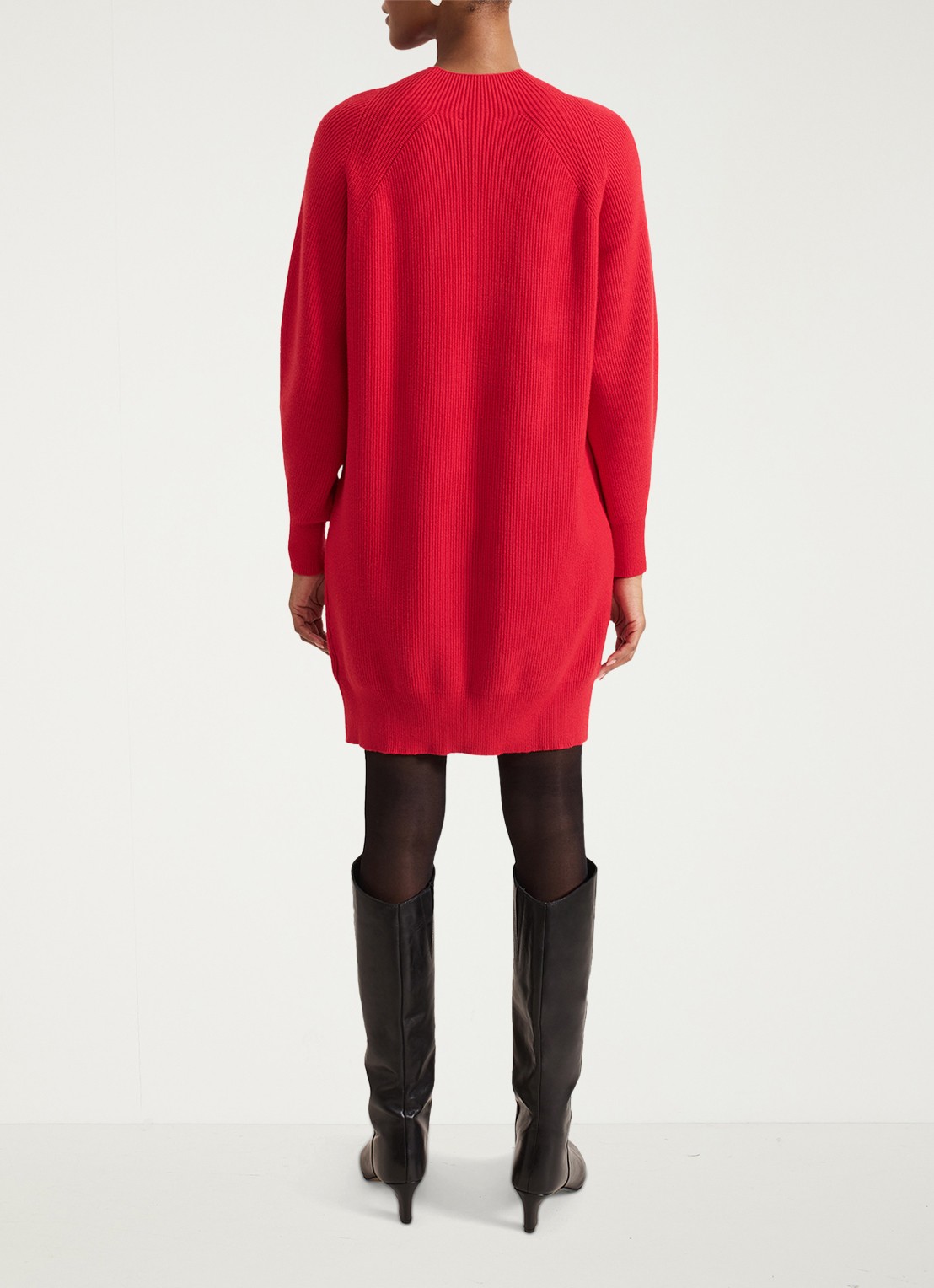 Phase Eight Eliana mini fijngebreide trui-jurk   - achterkant rood