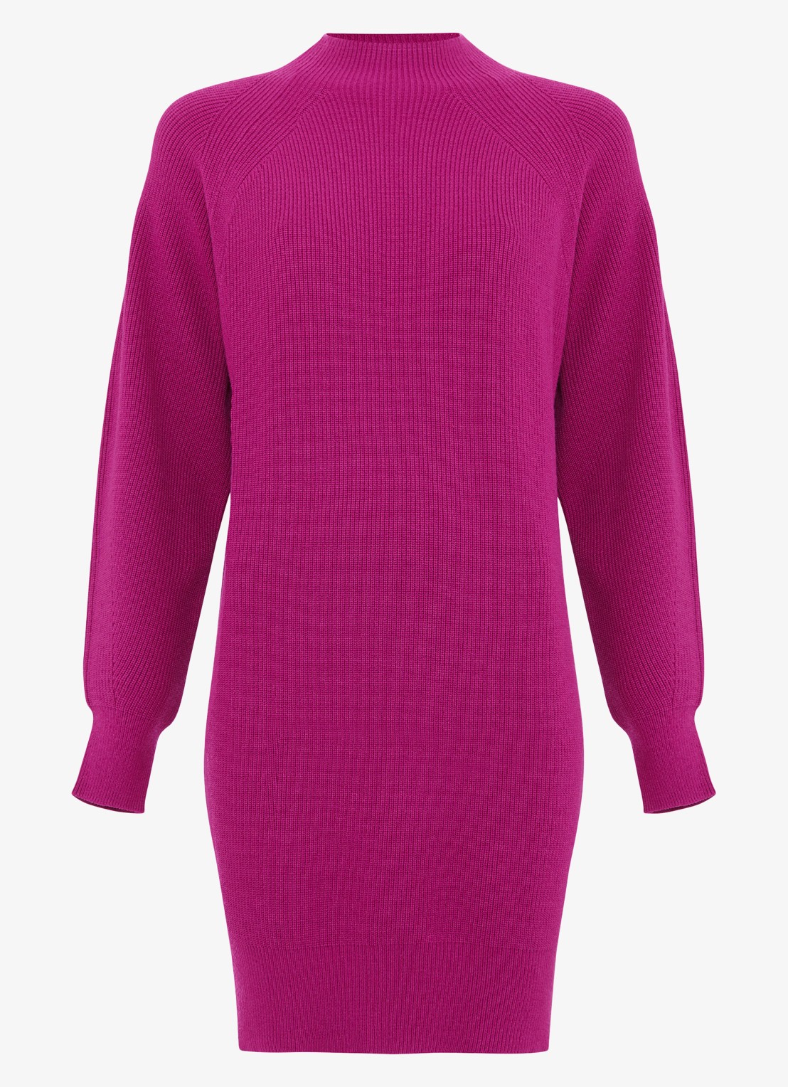 Phase Eight Eliana mini grofgebreide trui-jurk - voorkant donkerroze