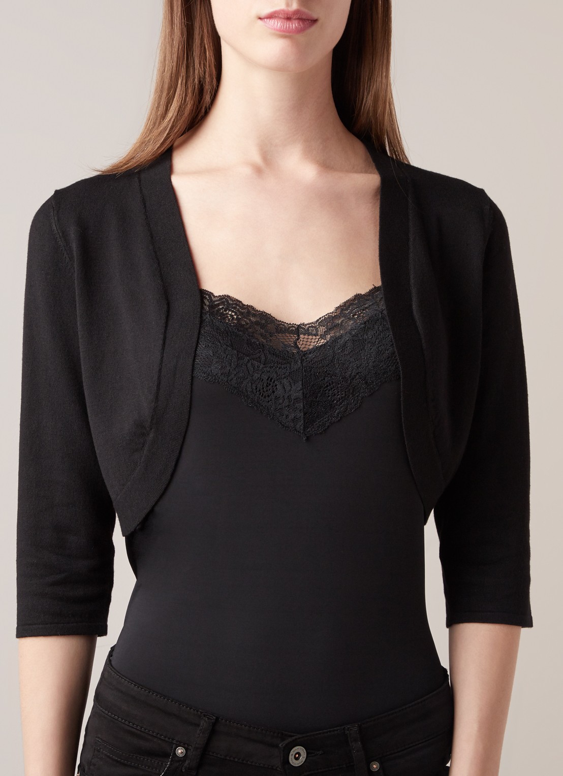 Phase Eight Elisha bolero met driekwart mouw - detail 4 zwart