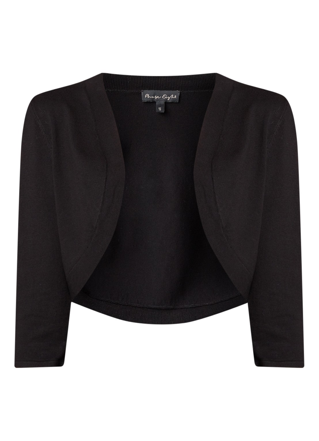 Phase Eight Elisha bolero met driekwart mouw - voorkant zwart