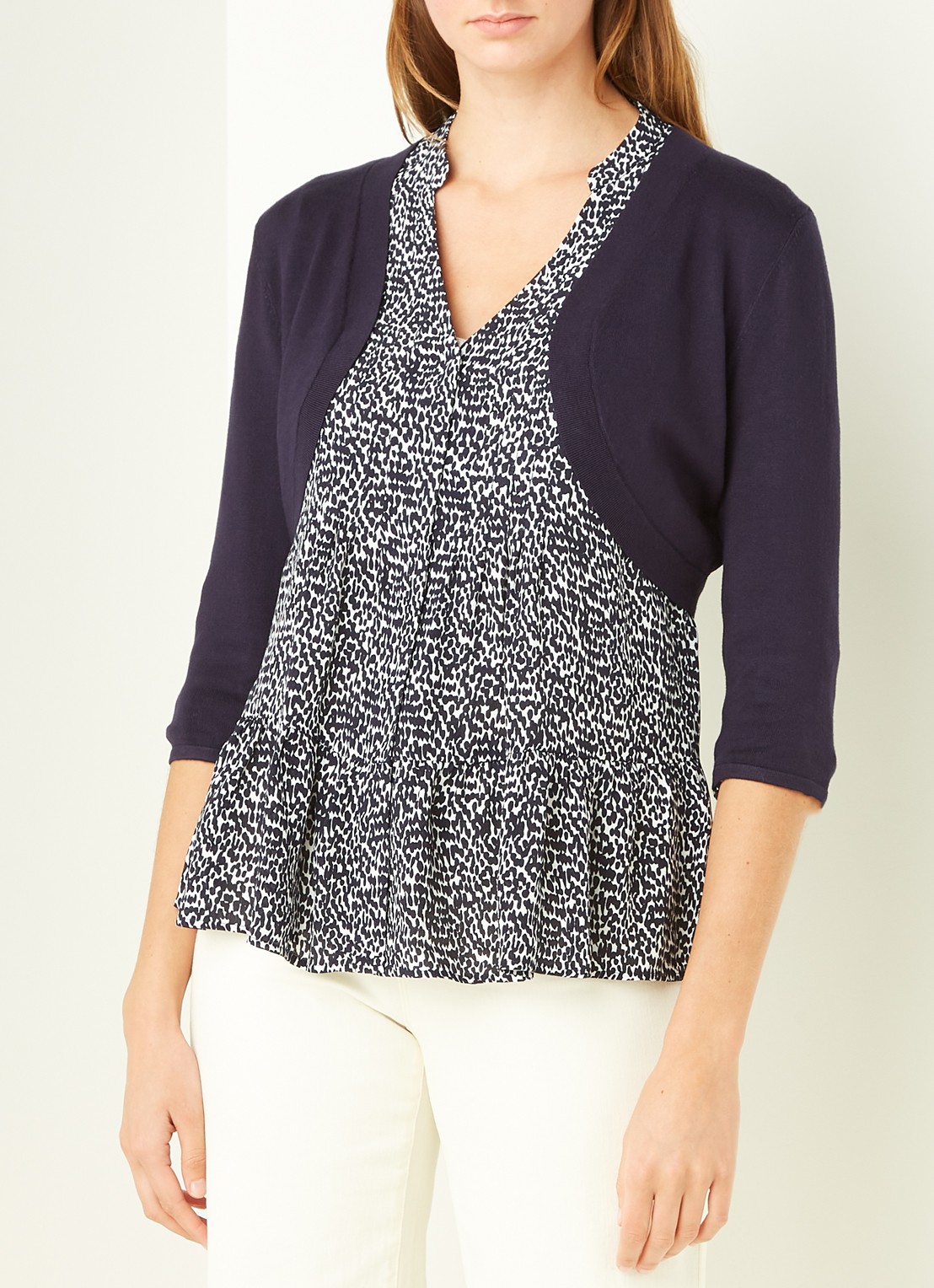 Phase Eight Elisha openvallende bolero met stretch - detail 4 donkerblauw