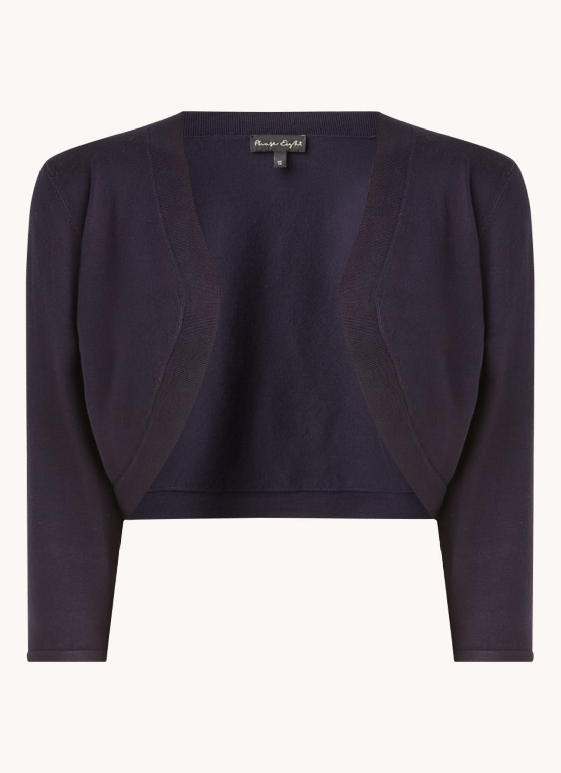 Phase Eight Elisha openvallende bolero met stretch - voorkant donkerblauw