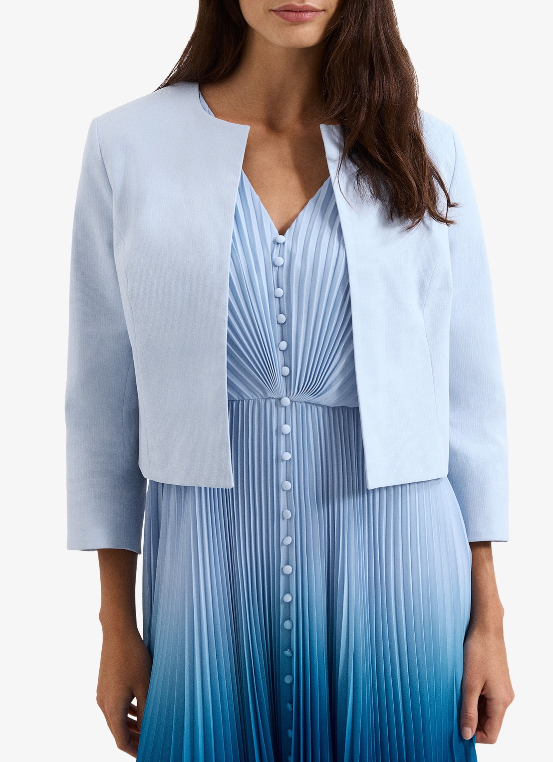 Phase Eight Elizabeth Jack met ronde hals - detail lichtblauw