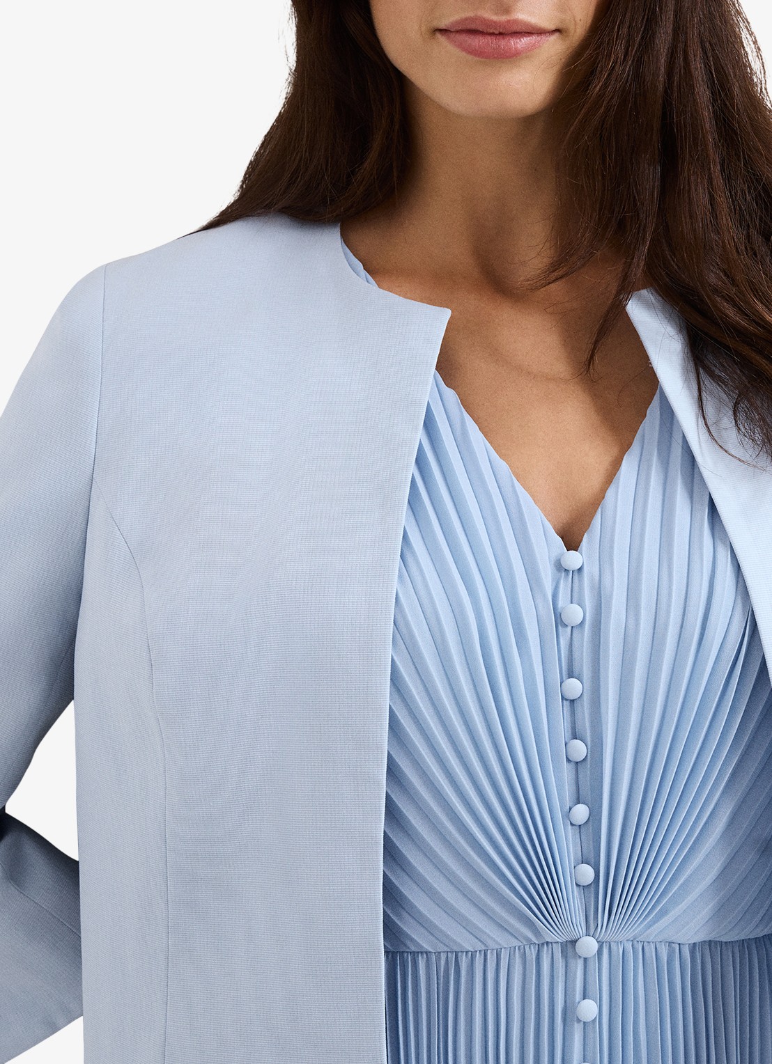 Phase Eight Elizabeth Jack met ronde hals - detail 2 lichtblauw
