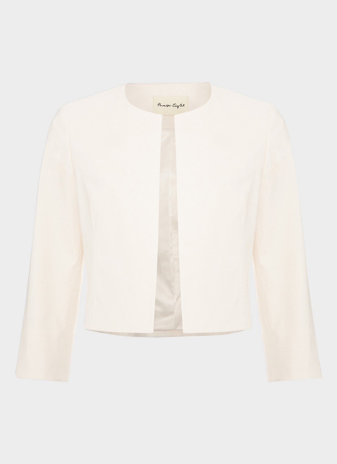 Phase Eight Elizabeth openvallende bolero  - voorkant gebroken wit