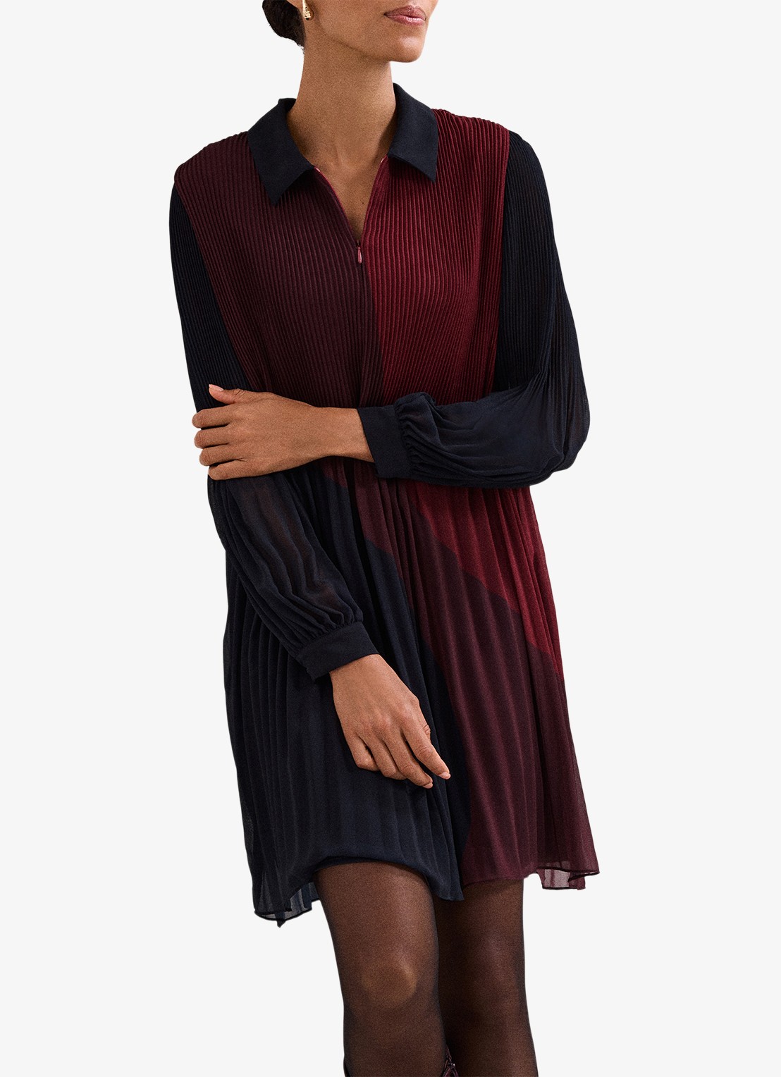 Phase Eight Ella mini jurk met colour blocking - detail 4 rood