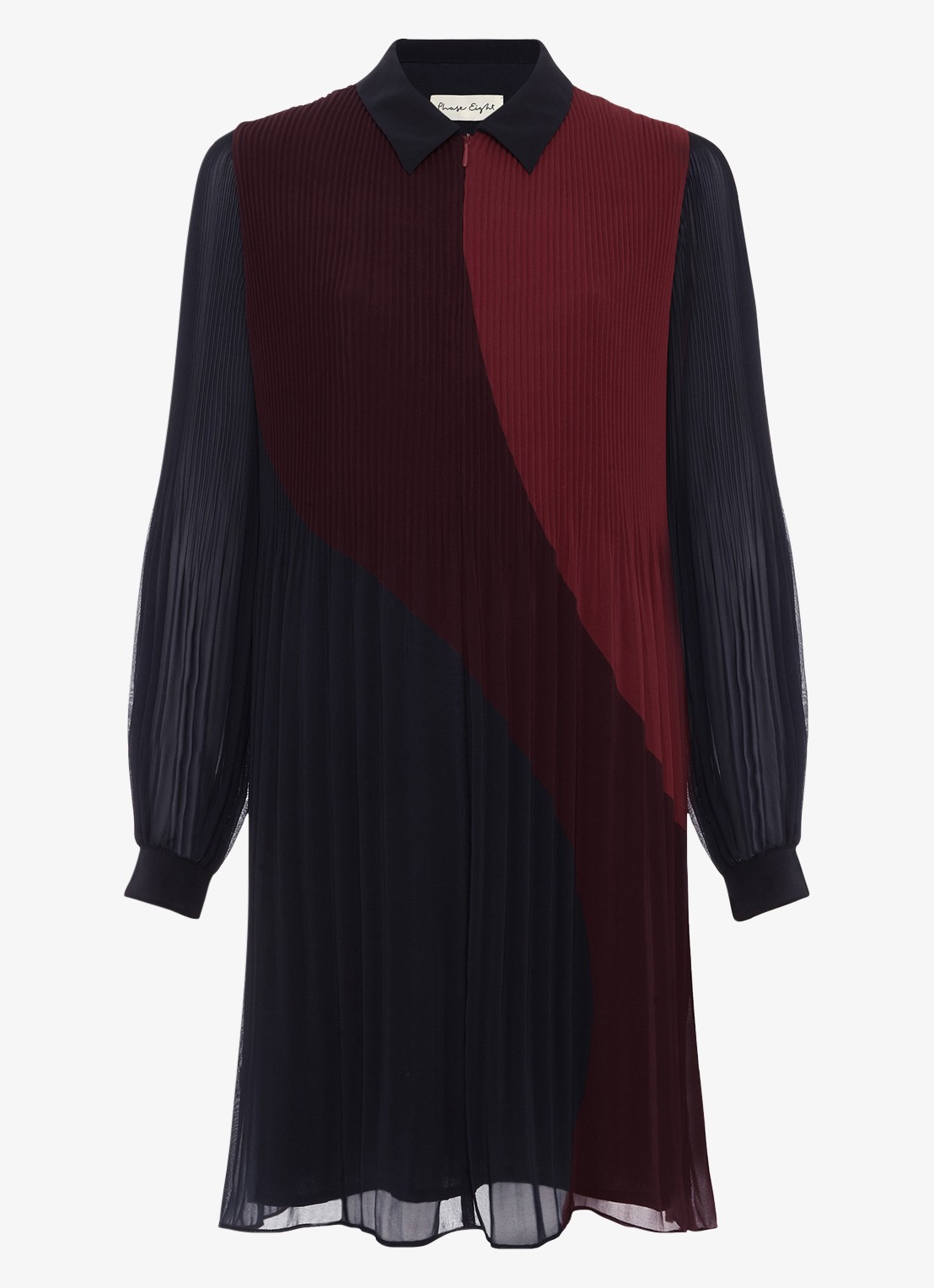 Phase Eight Ella mini jurk met colour blocking - voorkant 2 rood