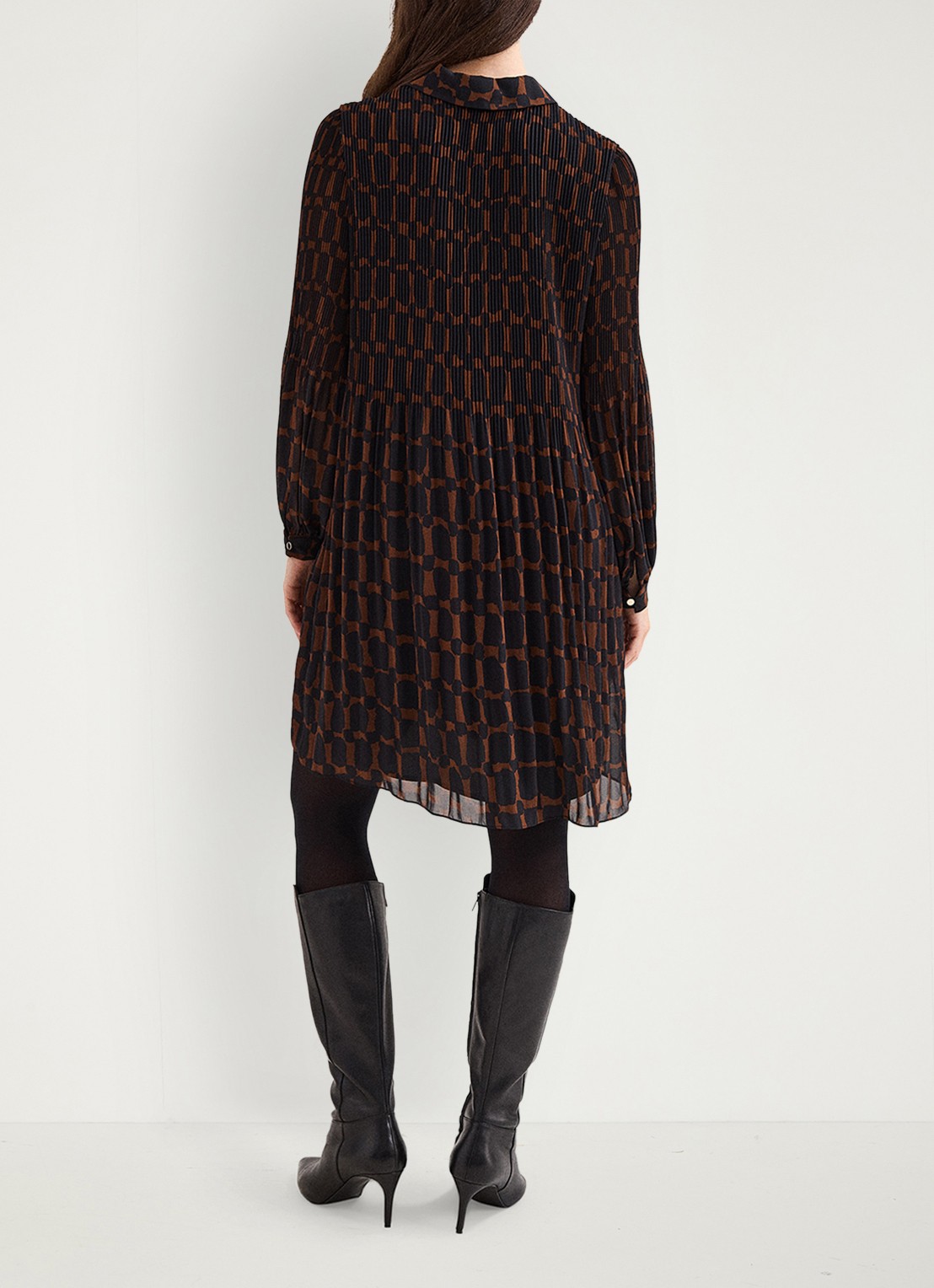 Phase Eight Ella mini tuniekjurk met grafische print - achterkant 8 bruin