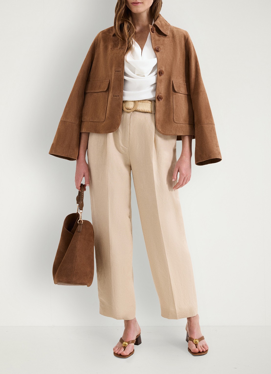 Phase Eight Ella top met watervalhals - detail 4 ivoor