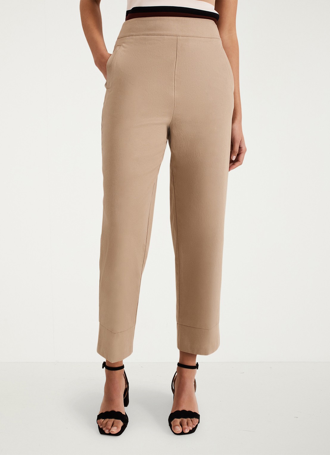 Phase Eight Ellwood high waist straight fit pantalon  - detail camel