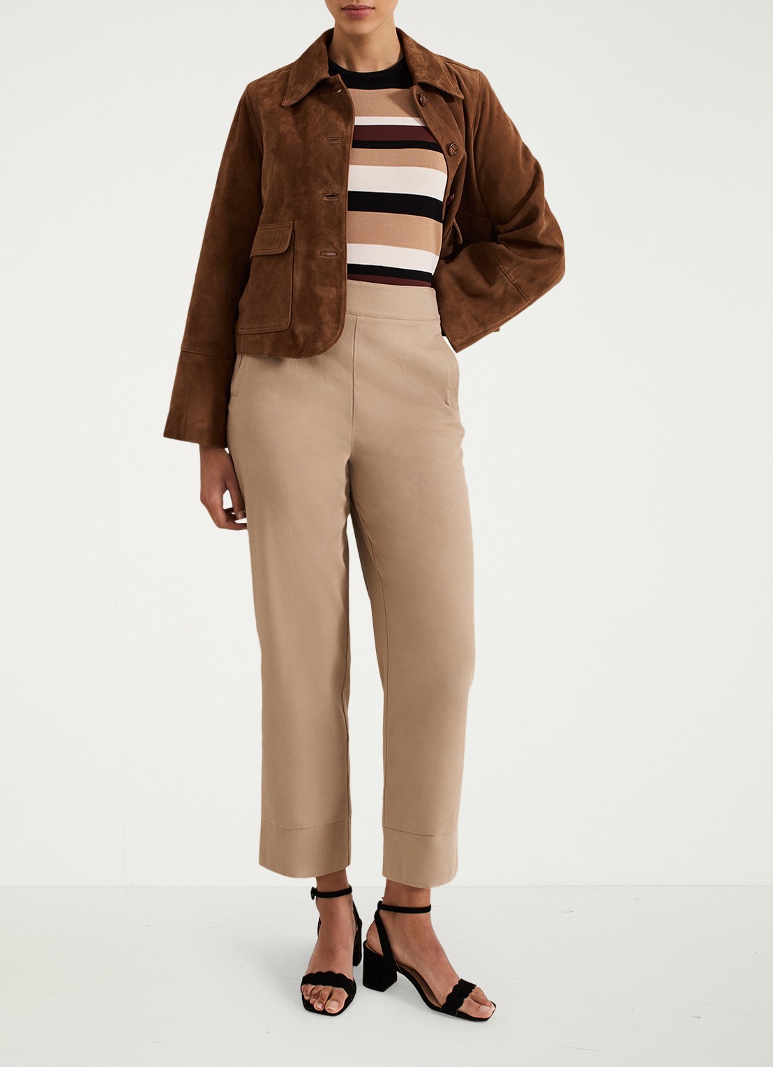 Phase Eight Ellwood high waist straight fit pantalon  - detail 4 camel