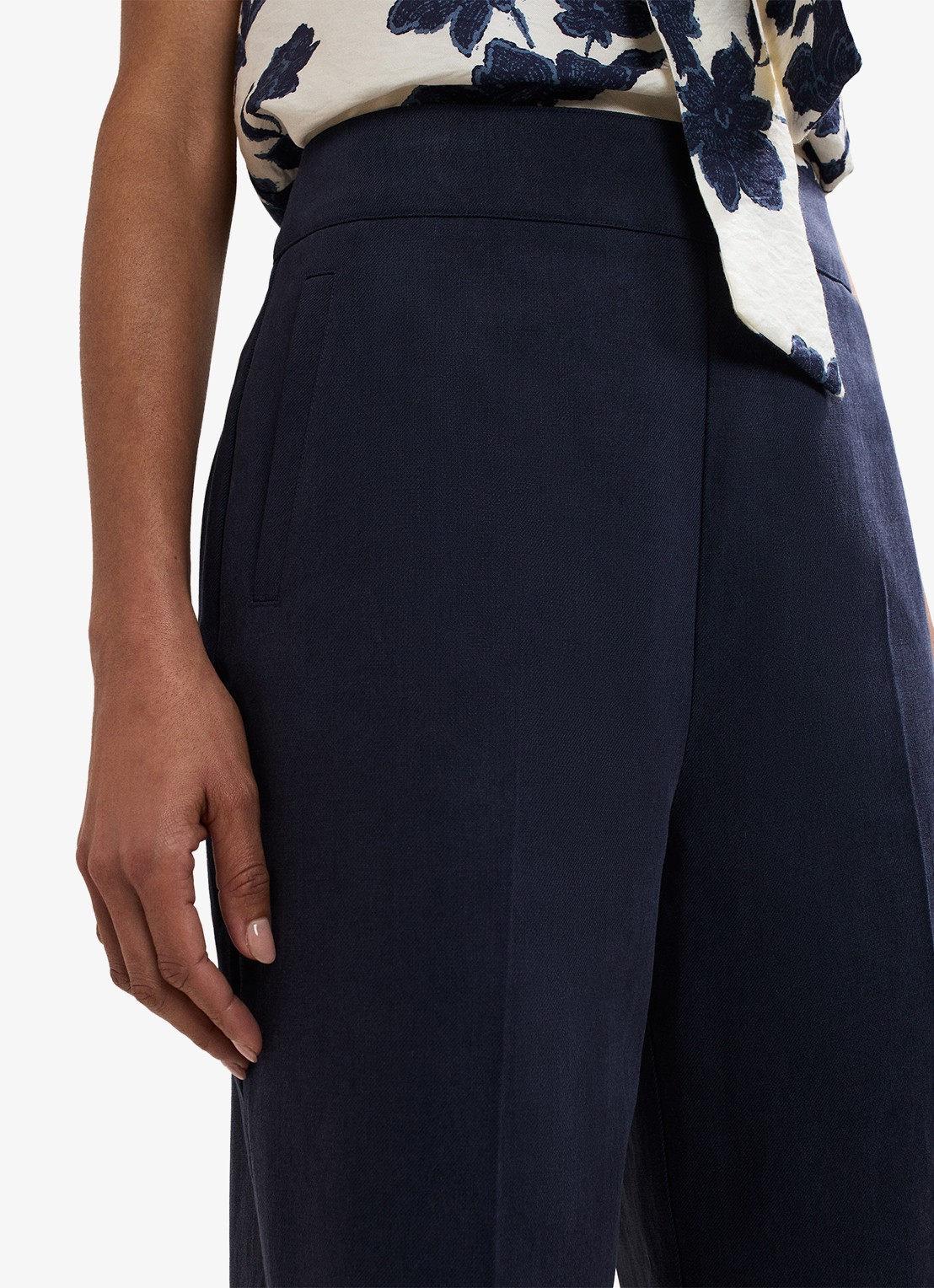 Phase Eight Ellwood high waist straight fit pantalon  - detail 2 donkerblauw