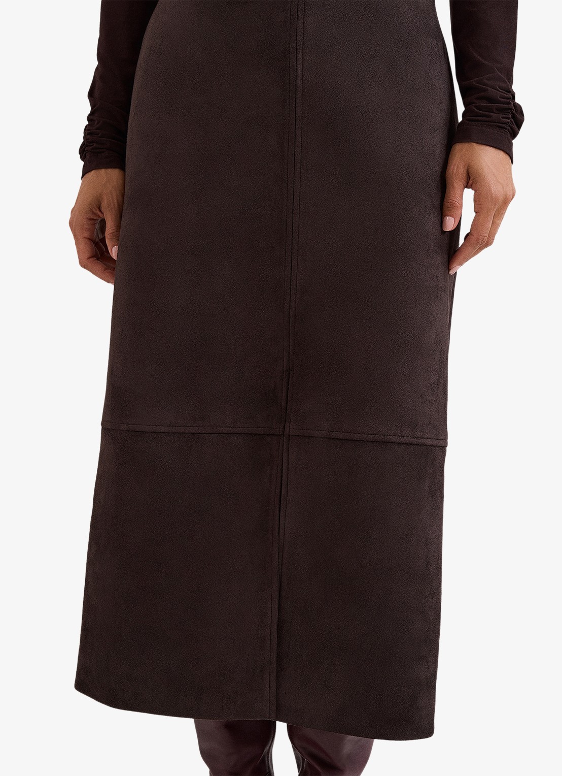 Phase Eight Elodie midi rok met split - detail 2 bruin