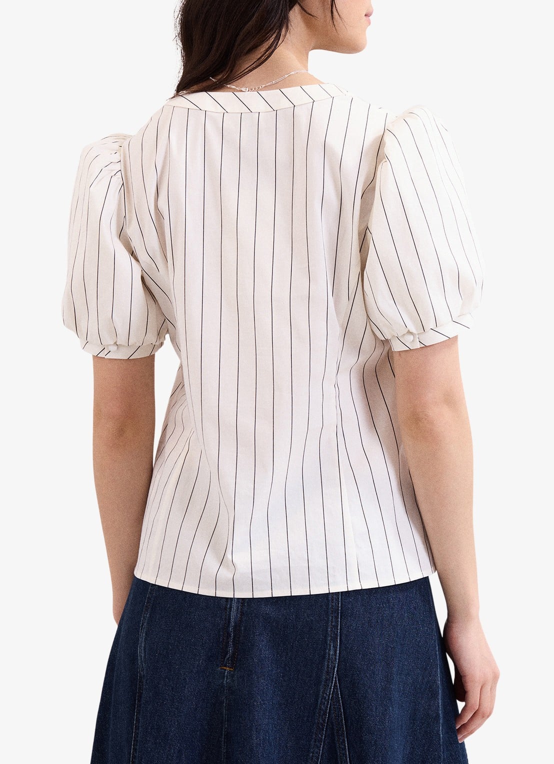 Phase Eight Elora blouse met streepprint - achterkant wit