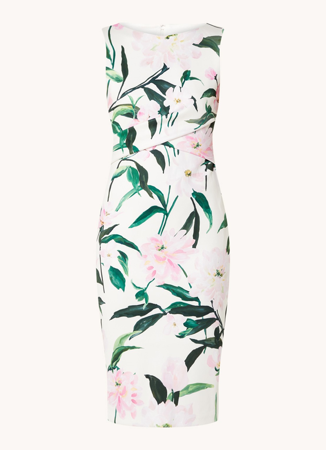 Phase Eight Elsa midi kokerjurk met bloemenprint - voorkant 4 wit