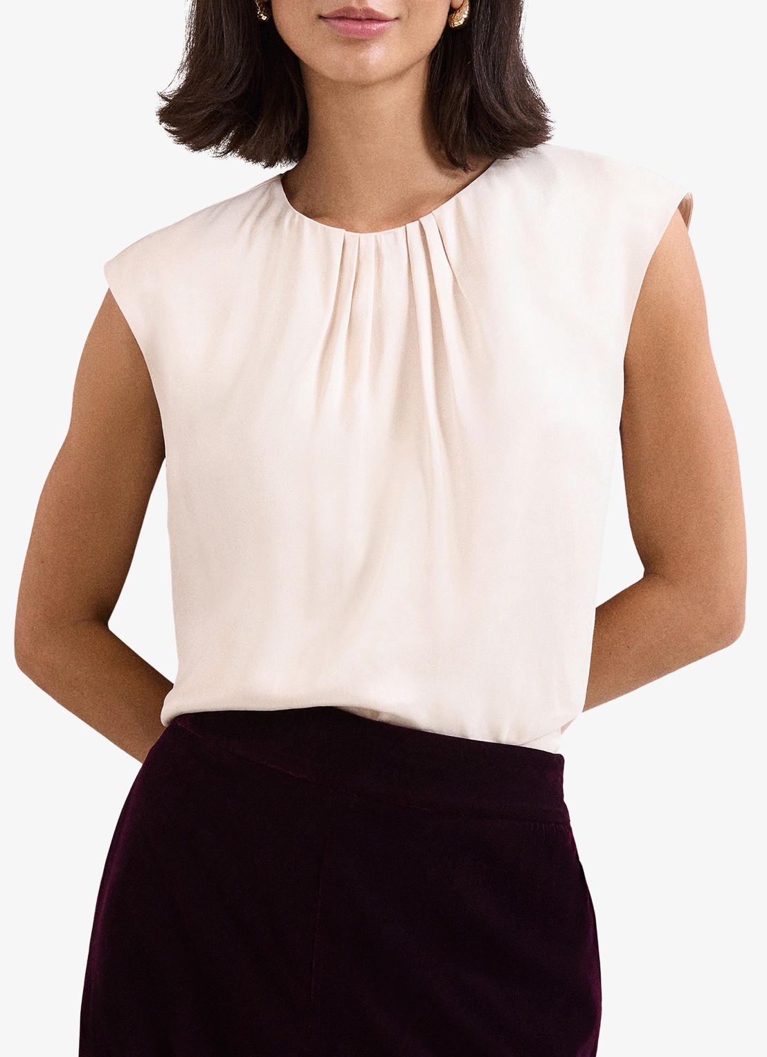 Phase Eight Elsie top met plooidetail - detail 4 ivoor