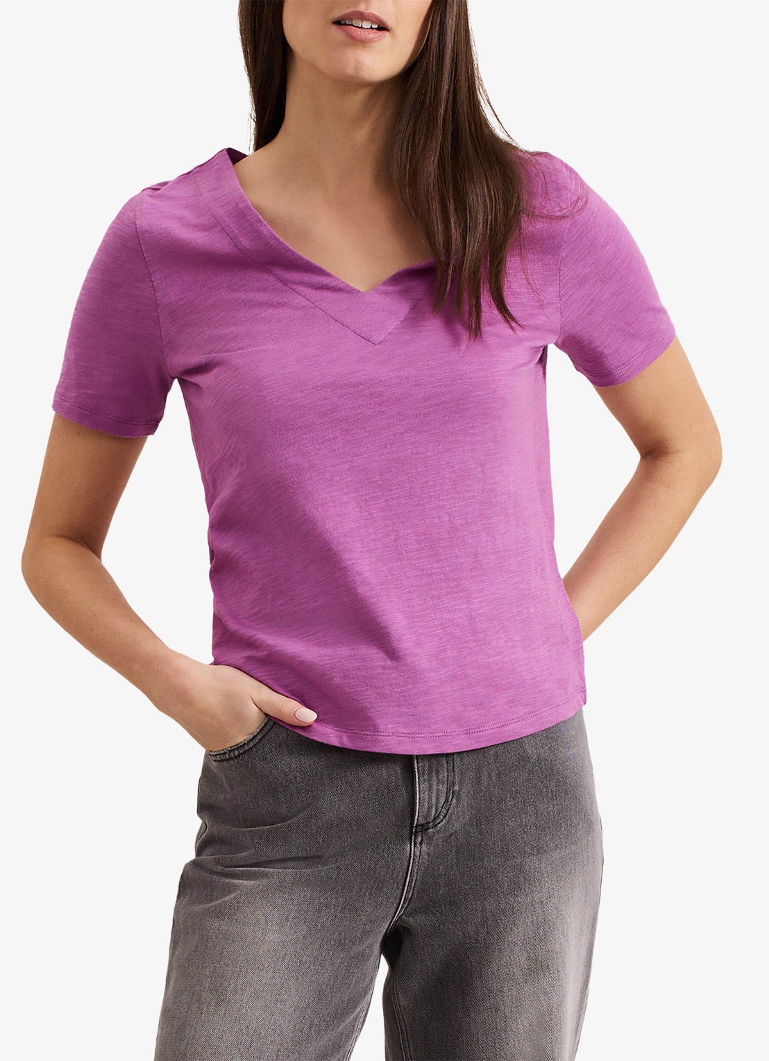 Phase Eight Elspeth T-shirt met V-hals - voorkant 2 paars