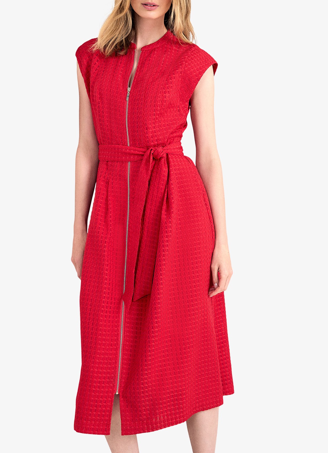 Phase Eight Elvira midi jurk met structuur - detail 3 rood