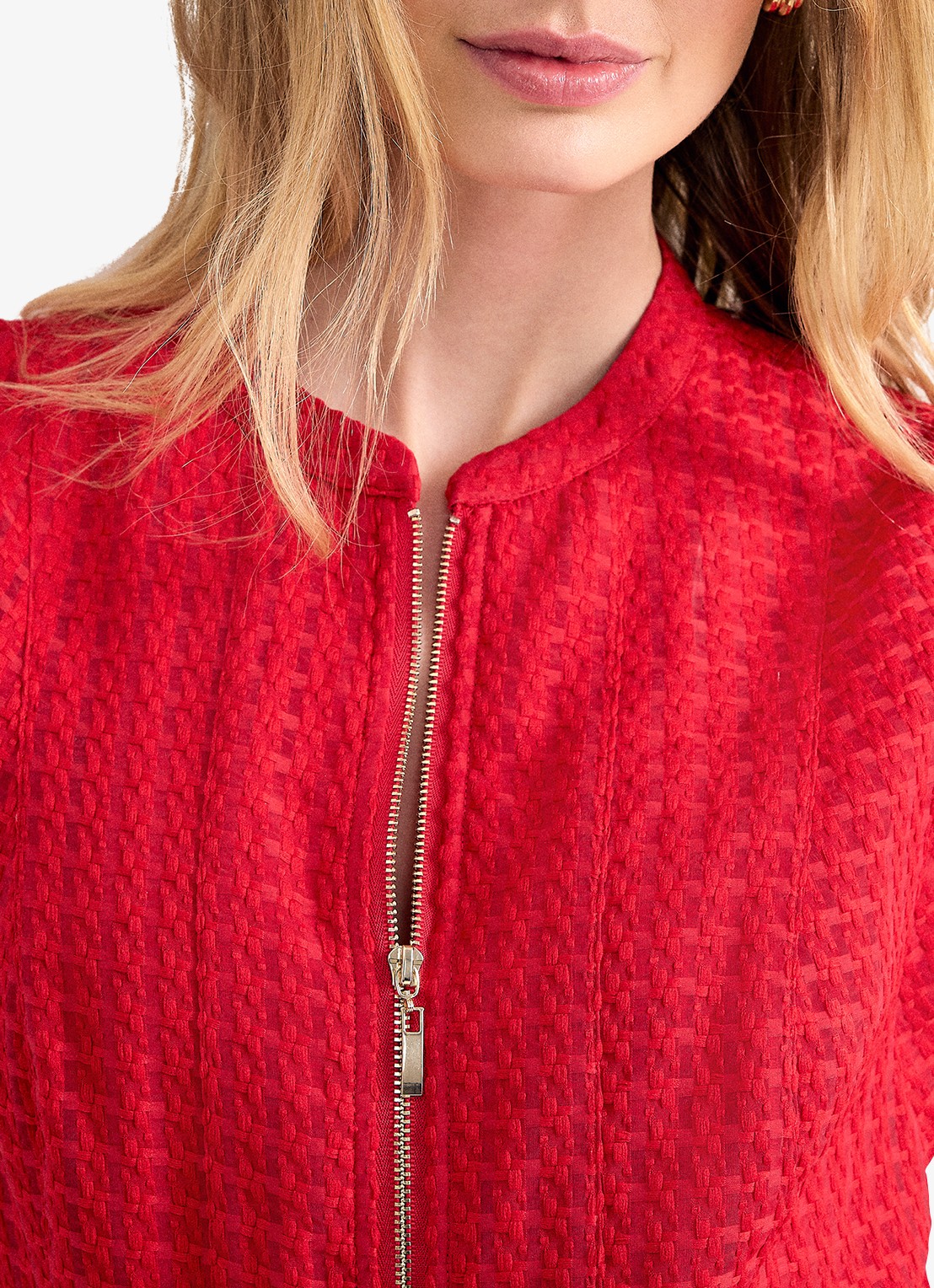Phase Eight Elvira midi jurk met structuur - detail 4 rood