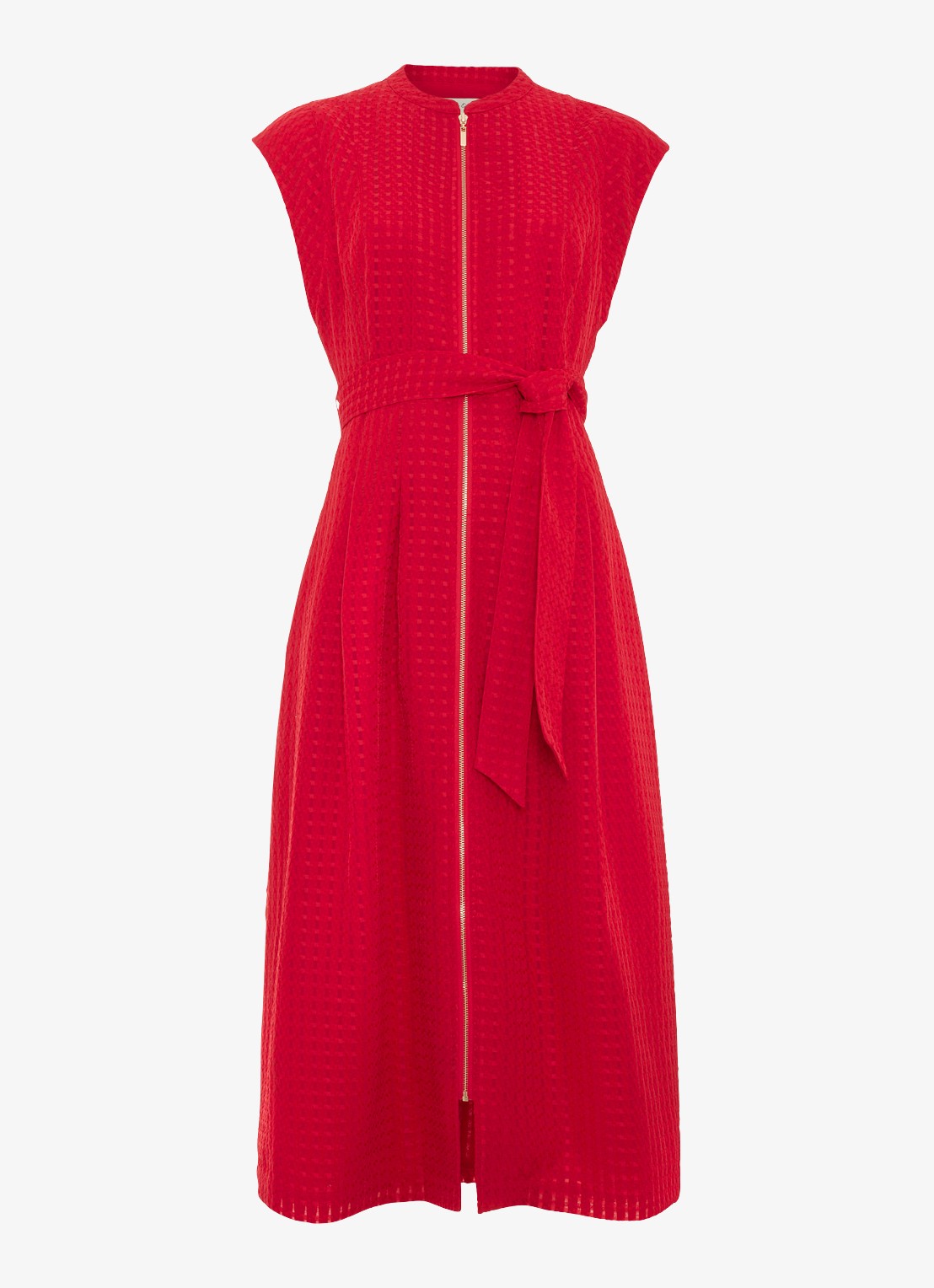 Phase Eight Elvira midi jurk met structuur - voorkant rood