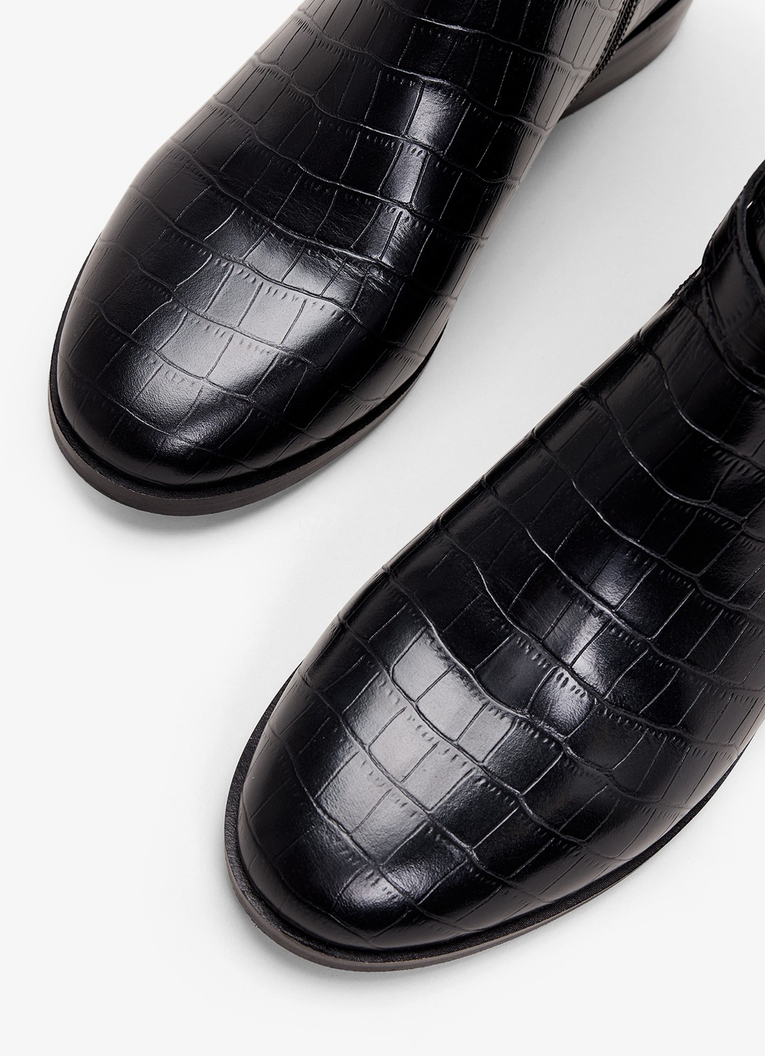 Phase Eight Enkellaars van leer met gesp - detail 5 zwart