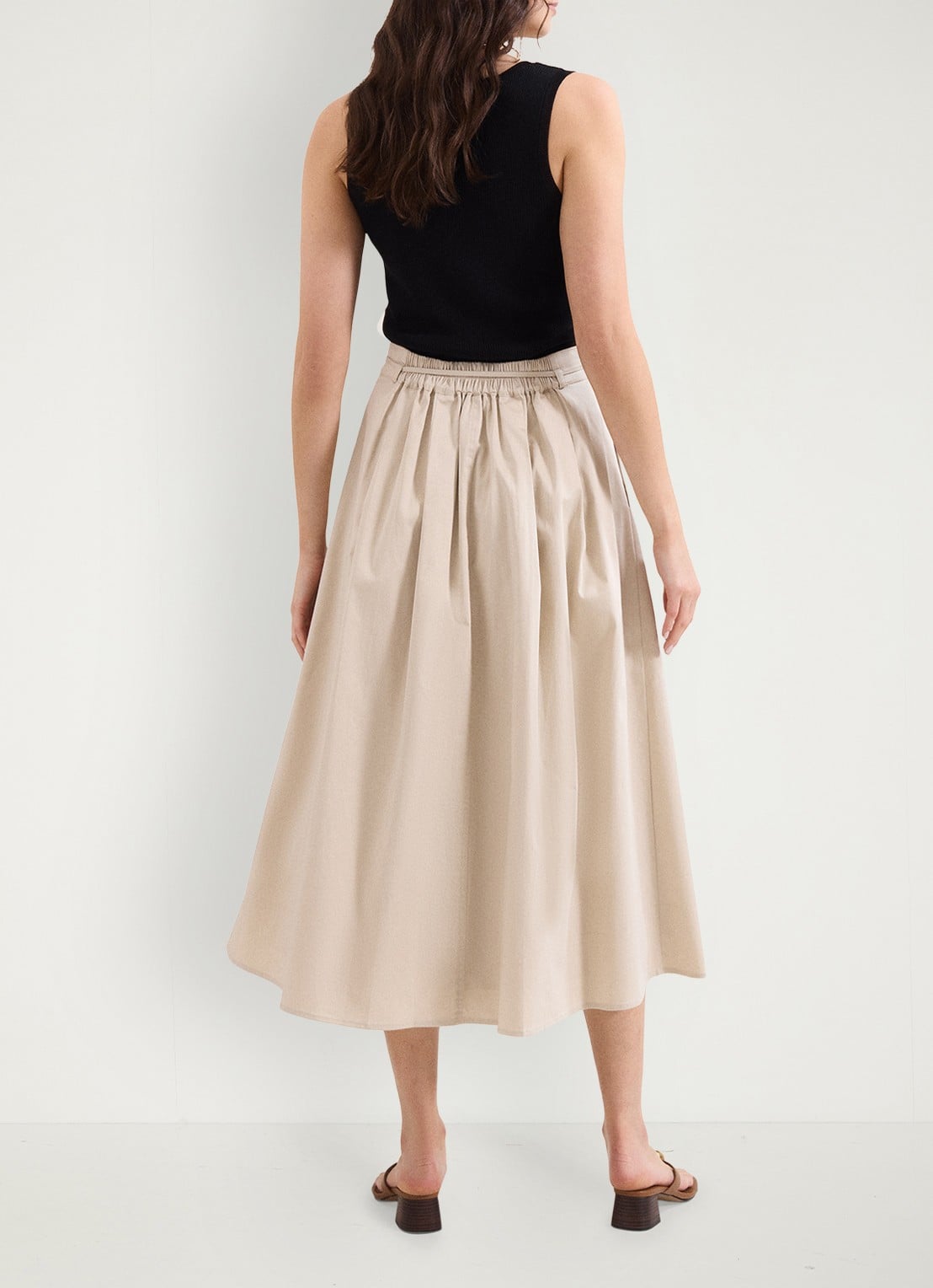 Phase Eight Erin midi rok met steekzakken - achterkant 3 creme