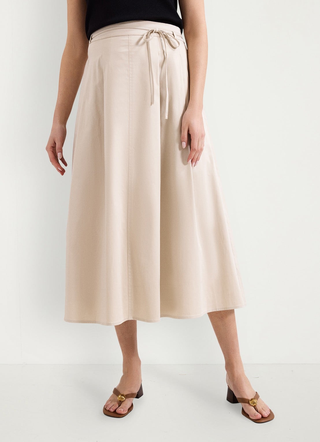 Phase Eight Erin midi rok met steekzakken - detail 4 creme