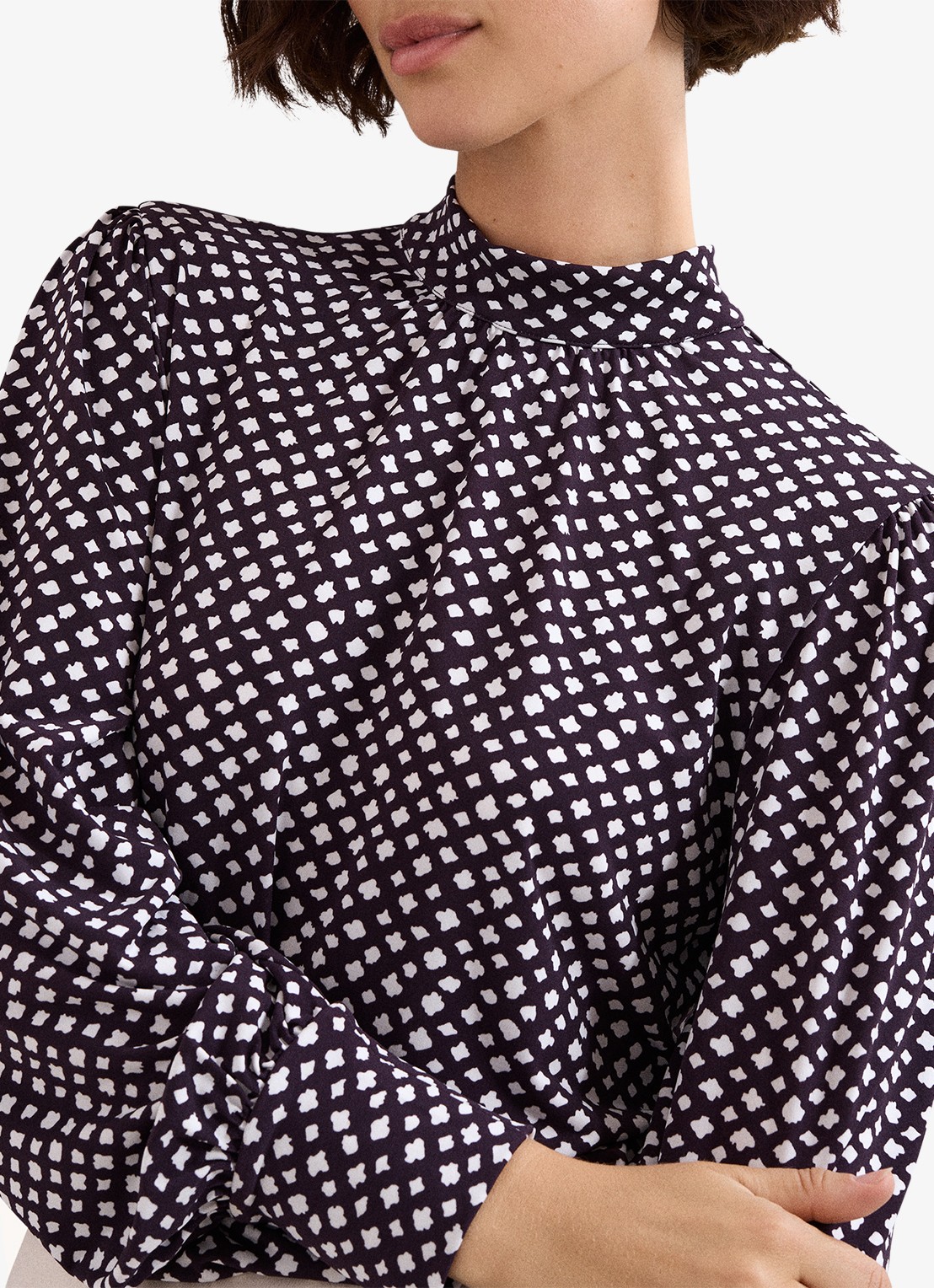 Phase Eight Esme blouse met stippenprint - detail 5 paars