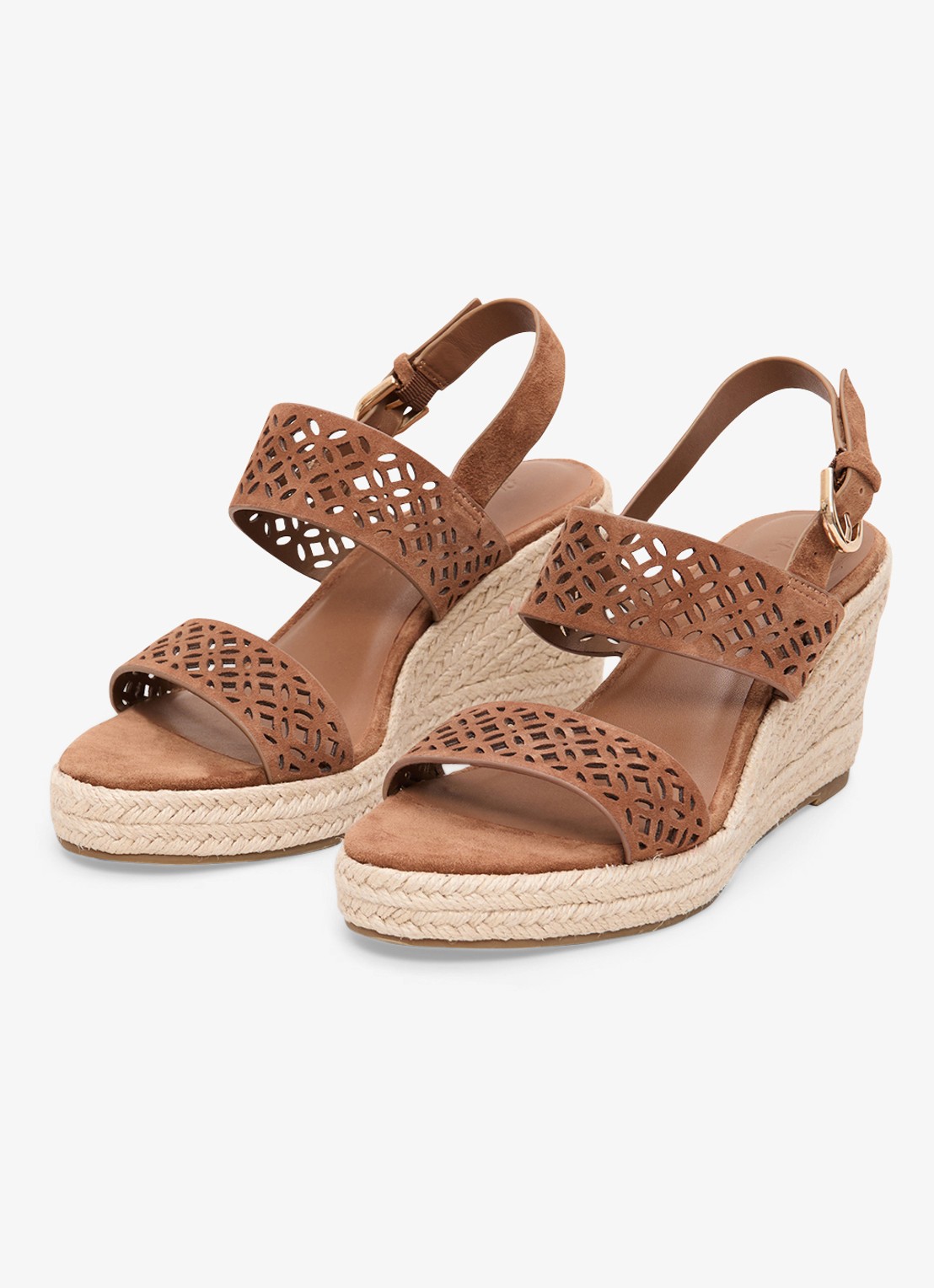 Phase Eight Espadrille van suède - detail bruin