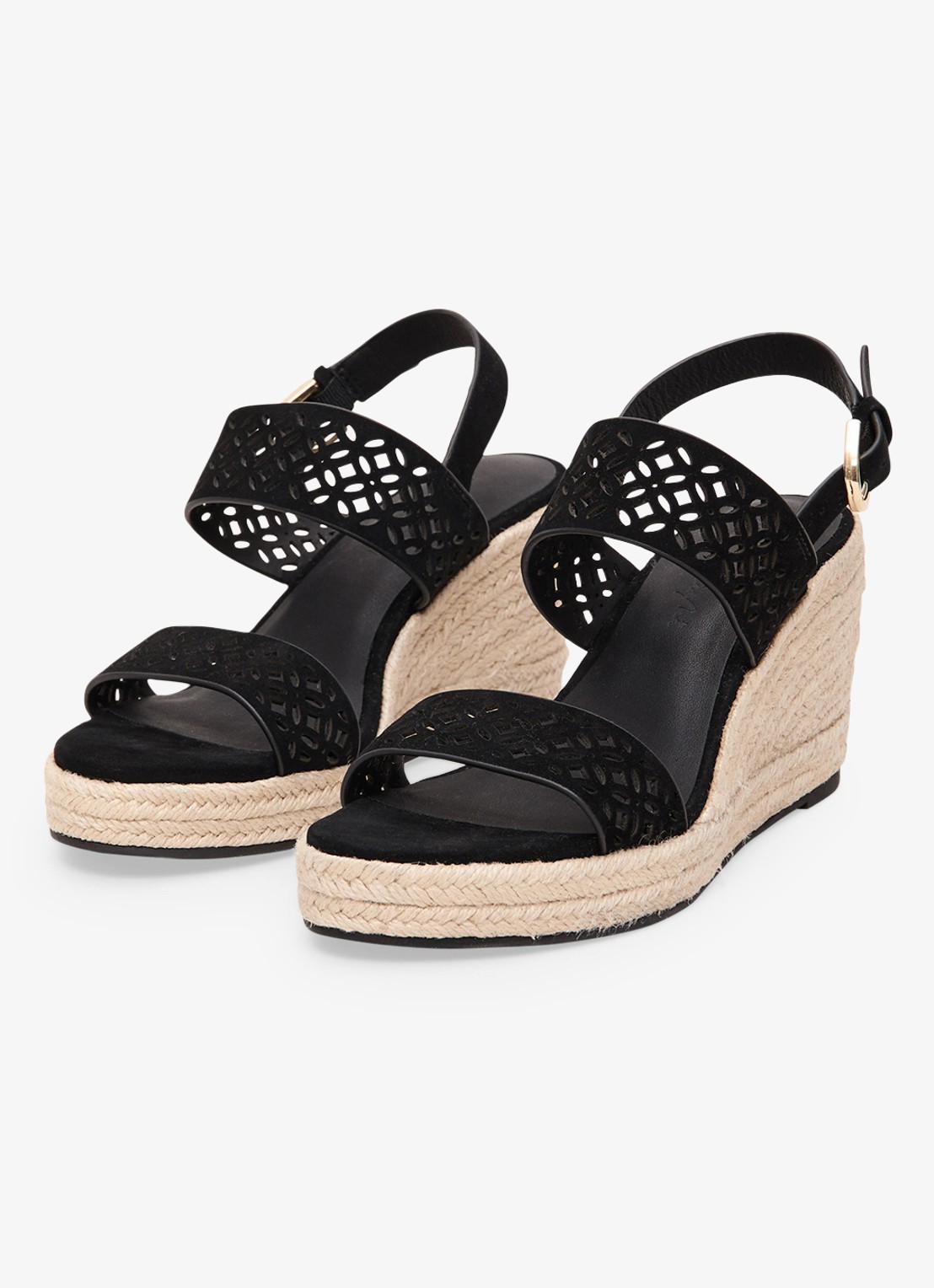 Phase Eight Espadrille van suède - voorkant 2 zwart
