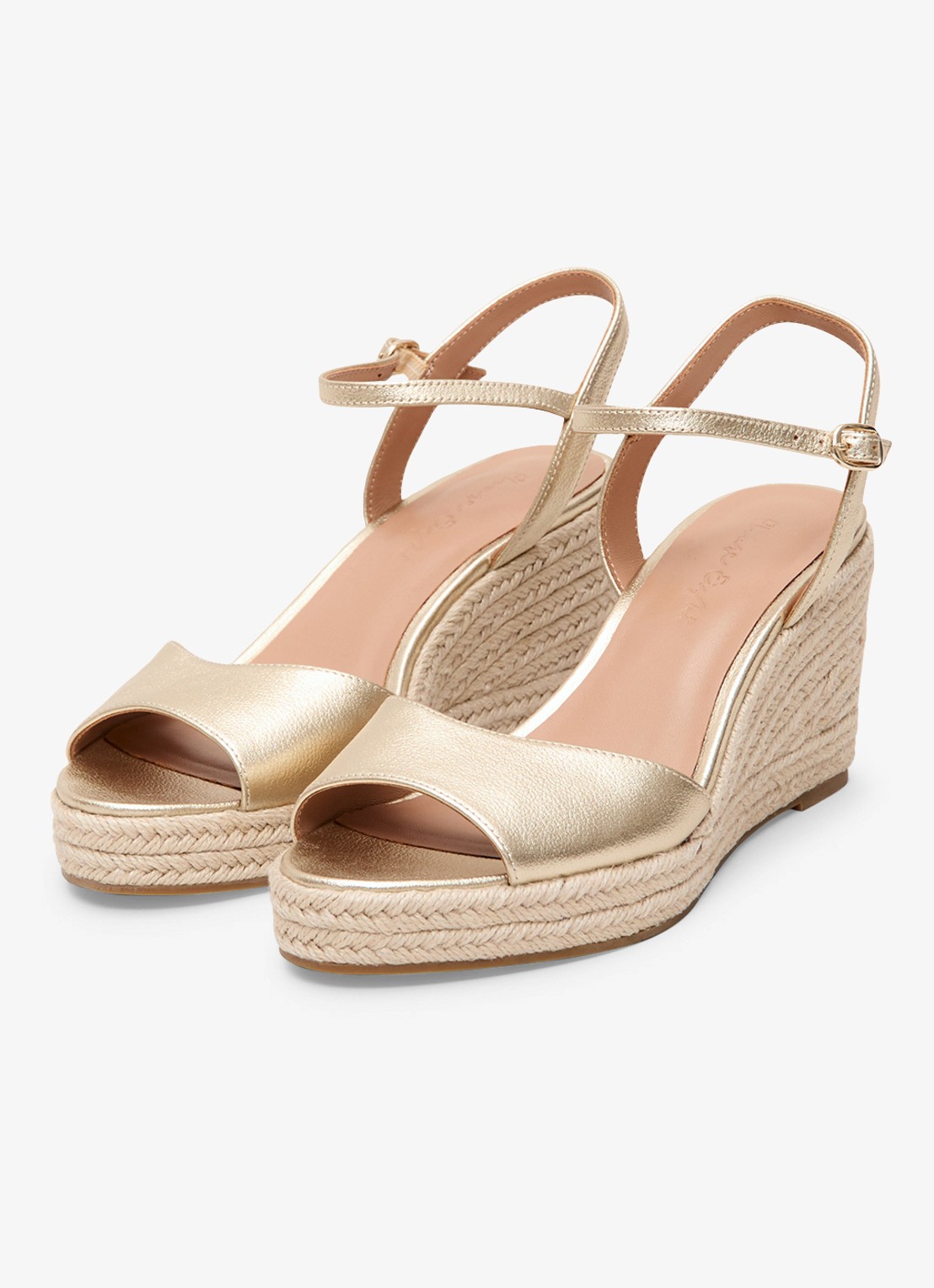 Phase Eight Espadrilles van leer met metallic finish - detail 2 goud