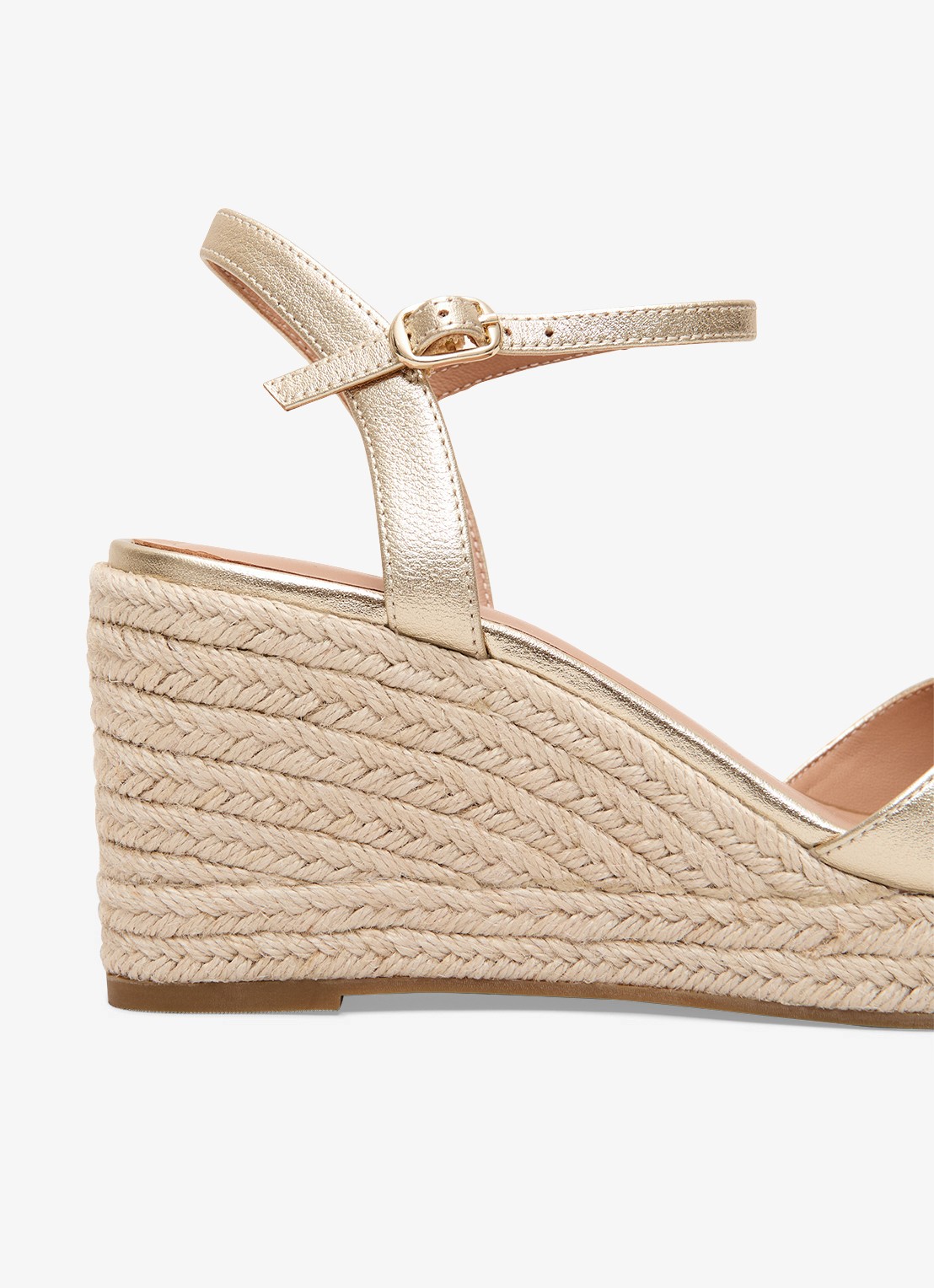 Phase Eight Espadrilles van leer met metallic finish - detail 3 goud