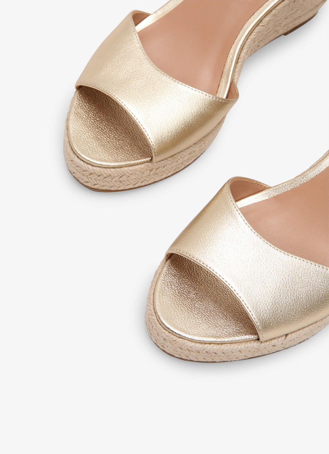Phase Eight Espadrilles van leer met metallic finish - detail 4 goud