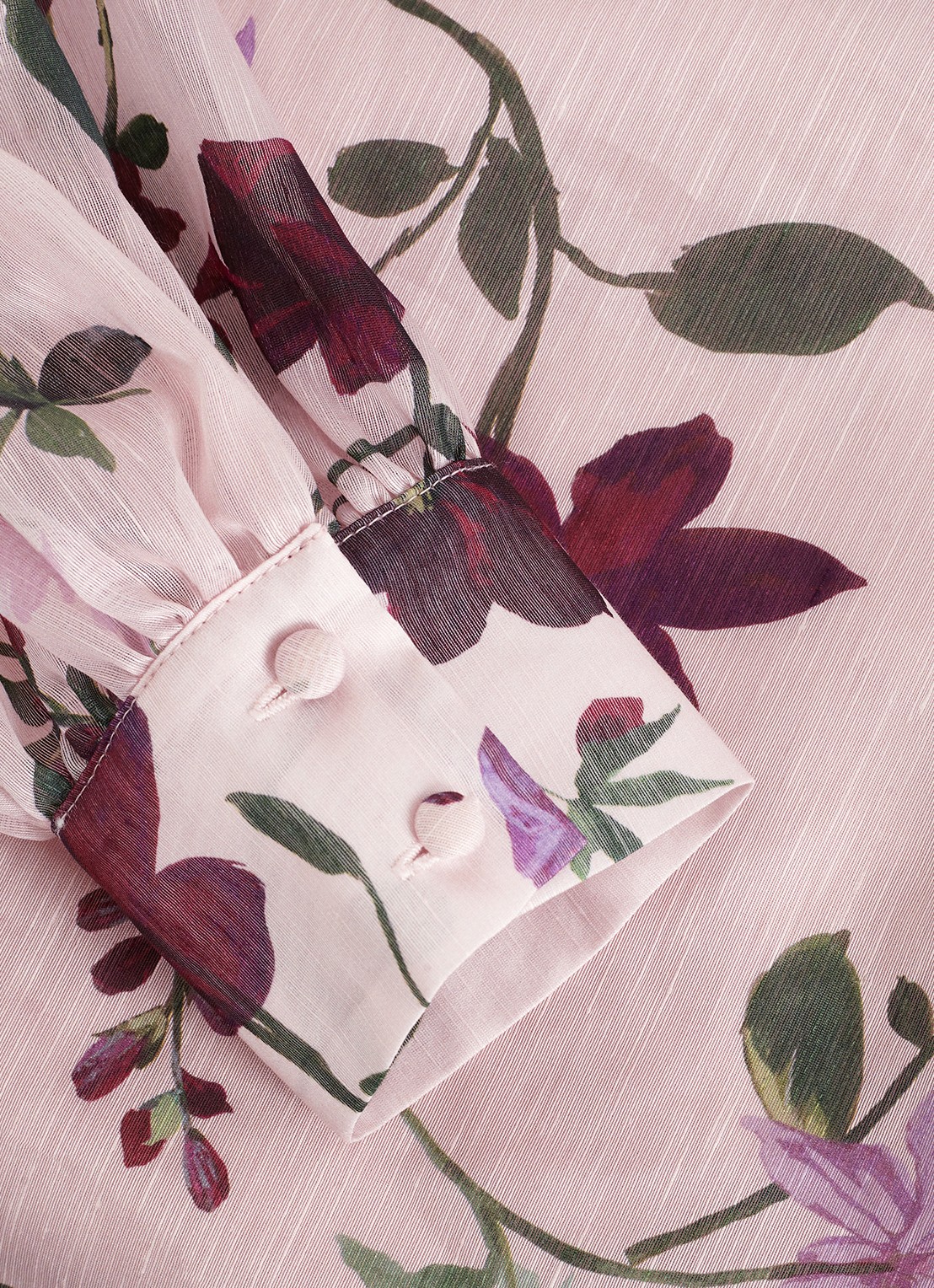 Phase Eight Estelle blouse met sjaalkraag en bloemenprint - detail 7 oudroze