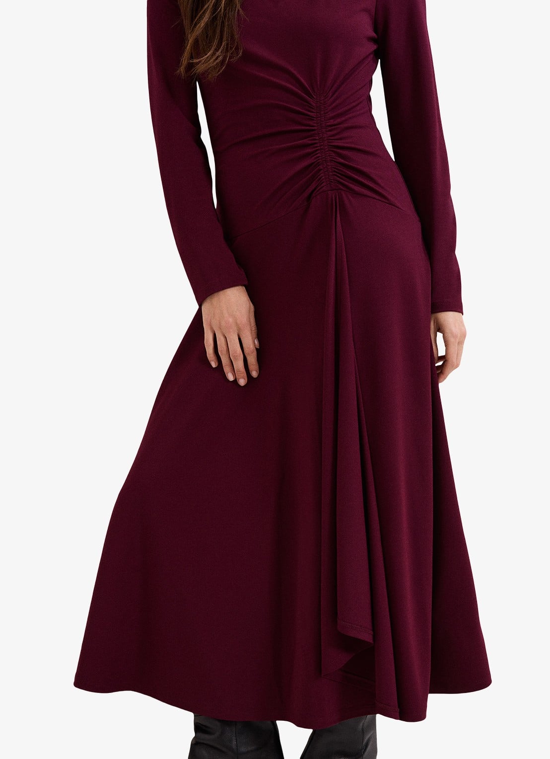 Phase Eight Eugenia midi jurk met plooien  - detail 3 burgundy