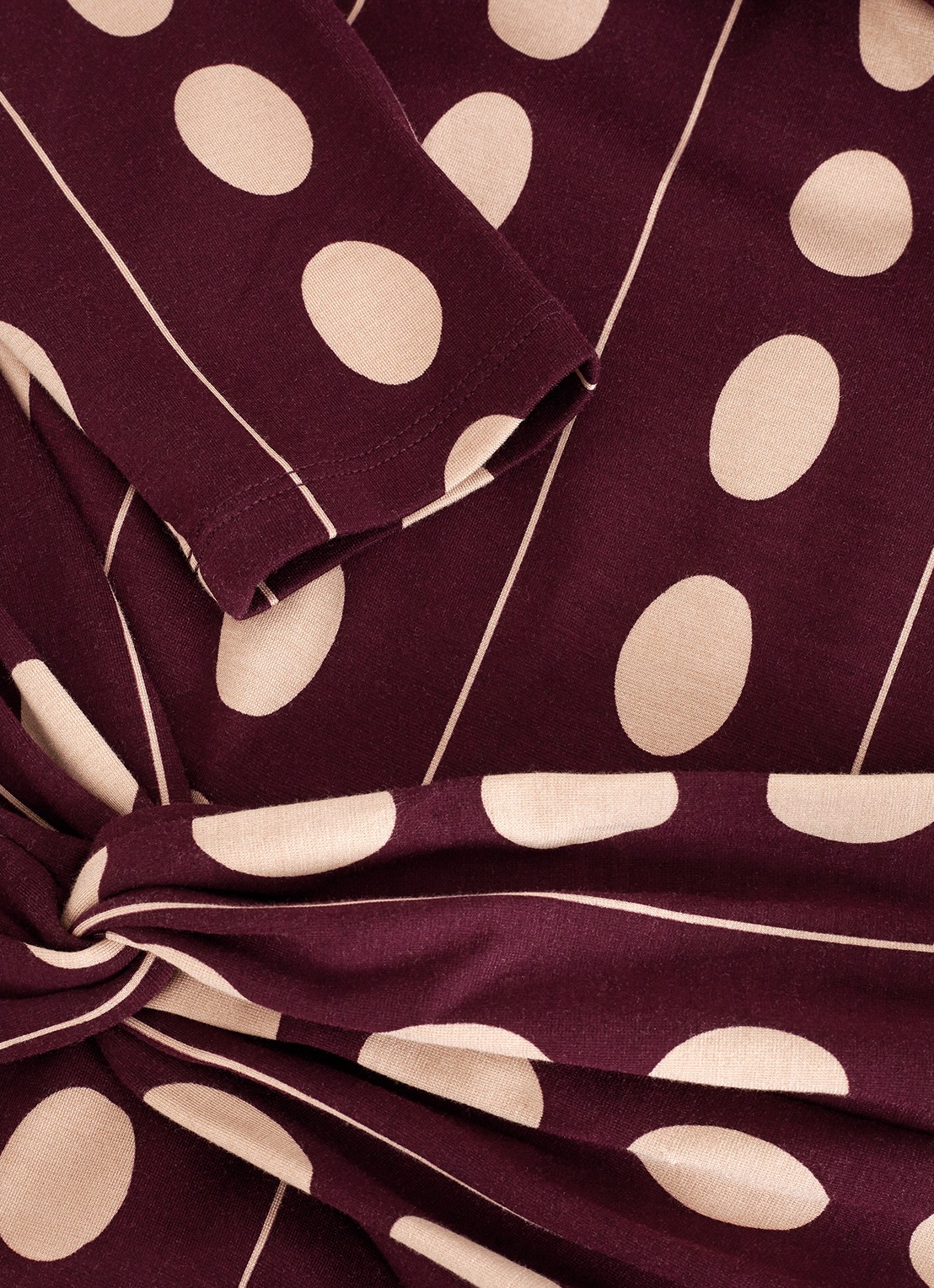 Phase Eight Eugenie maxi jurk met stippenprint - detail 6 bordeauxrood