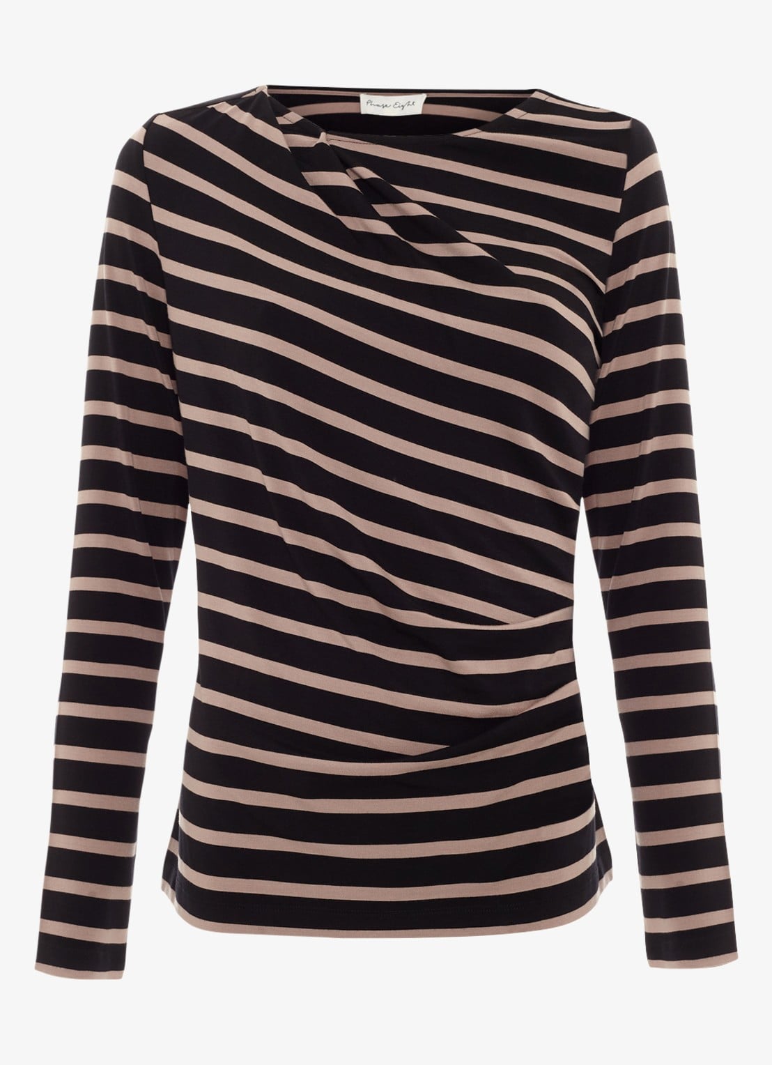 Phase Eight Everly top met streepprint - voorkant zwart