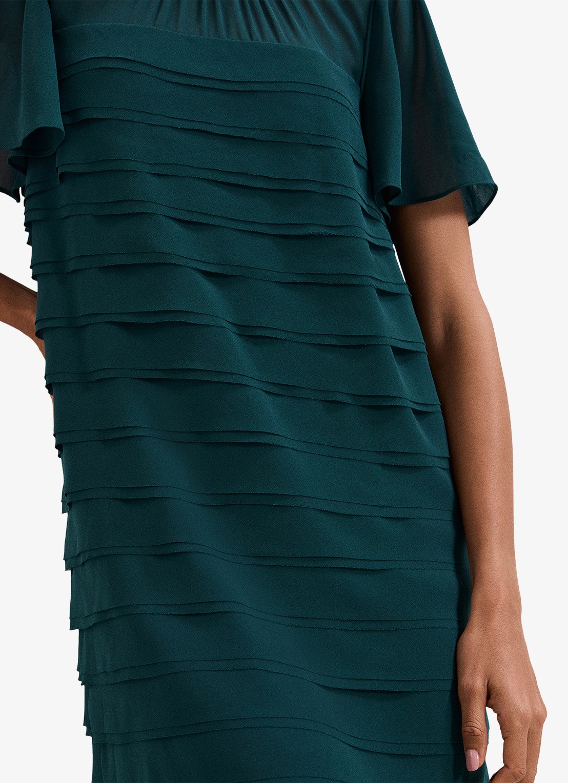 Phase Eight Fallon mini jurk met plooien - detail 6 zeegroen