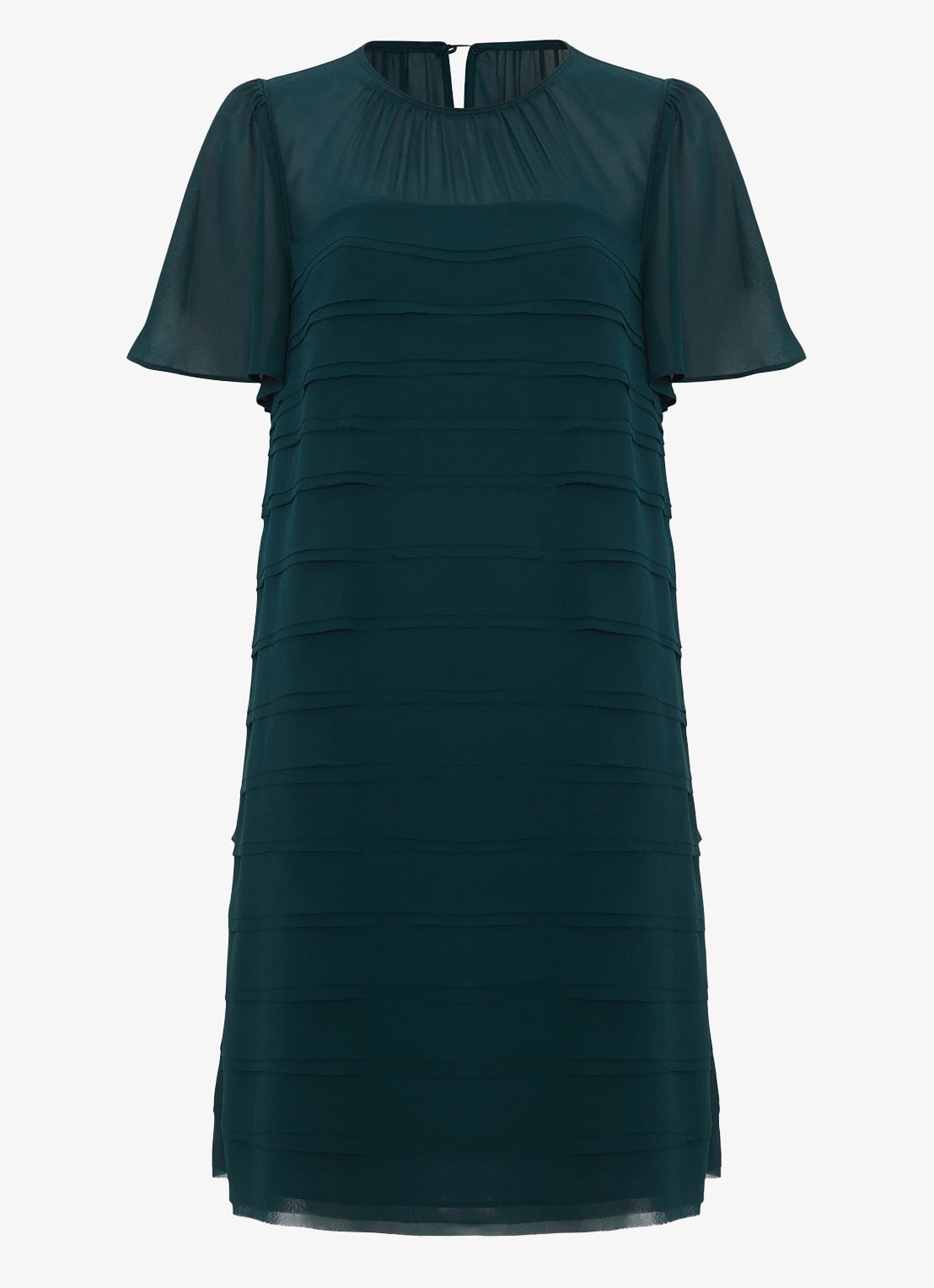 Phase Eight Fallon mini jurk met plooien - voorkant zeegroen