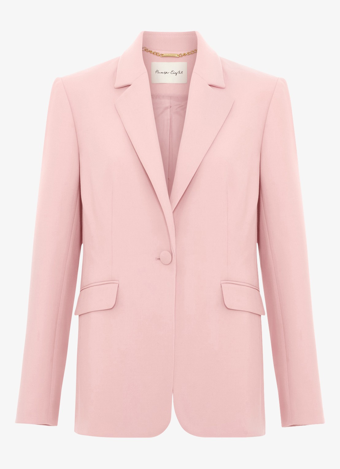 Phase Eight  Fara single-breasted blazer met klepzakken - voorkant lichtroze