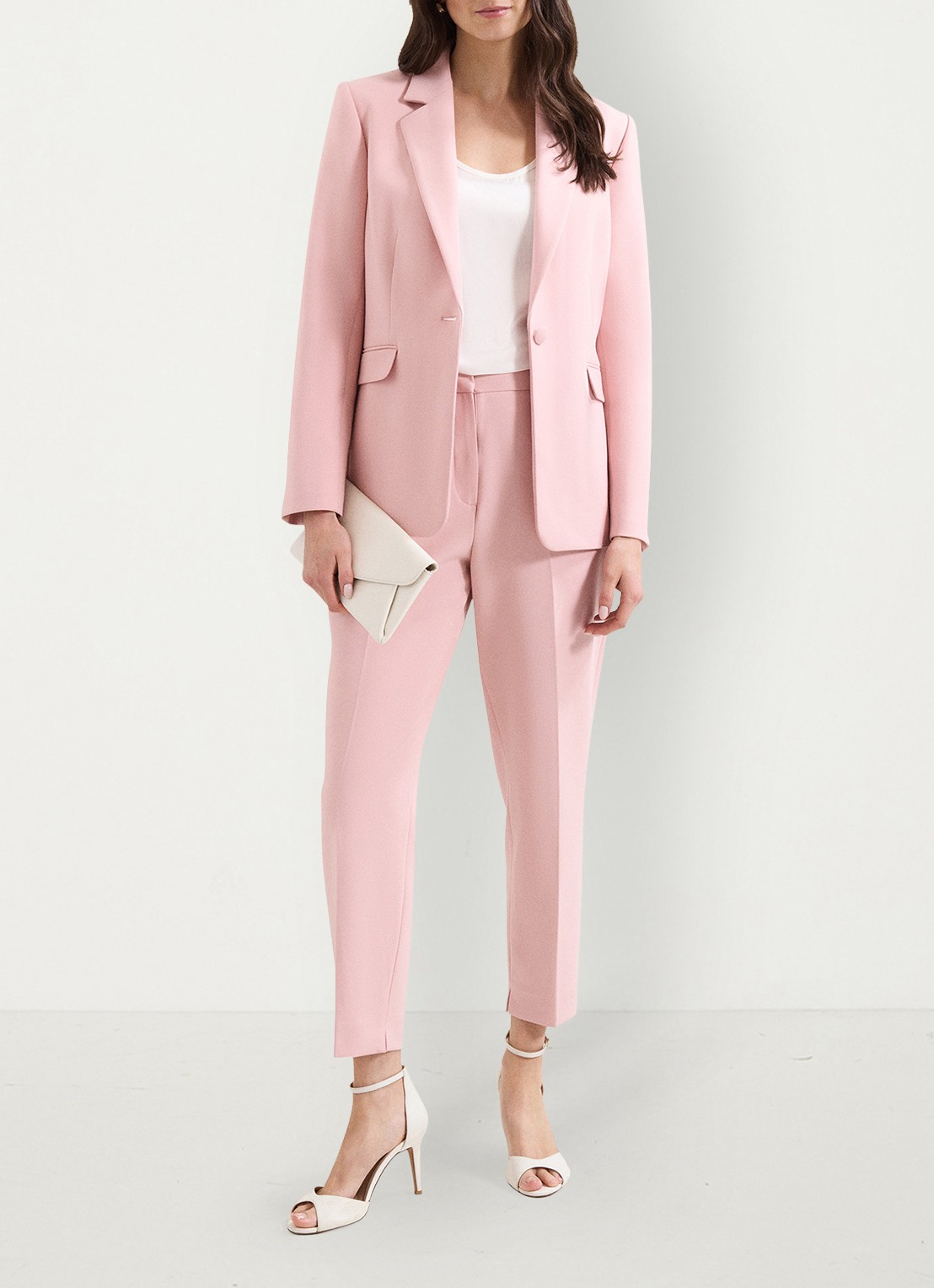 Phase Eight  Fara single-breasted blazer met klepzakken - voorkant 2 lichtroze