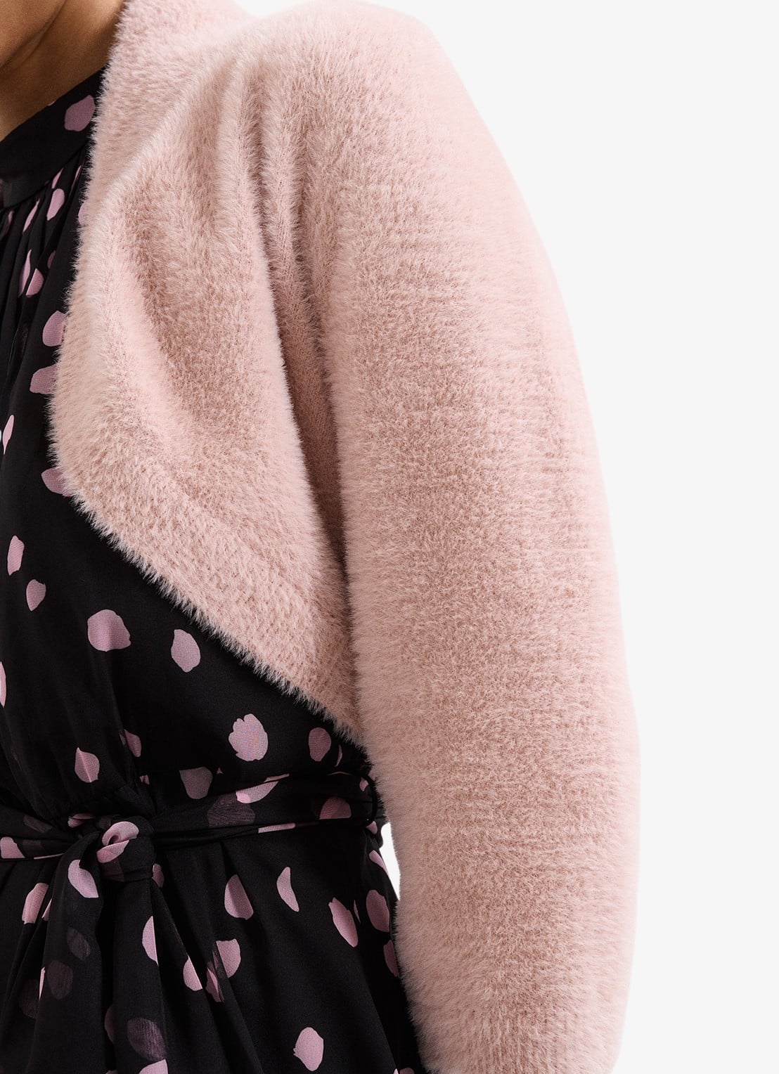 Phase Eight Fay fijngebreide bolero - detail 5 oudroze