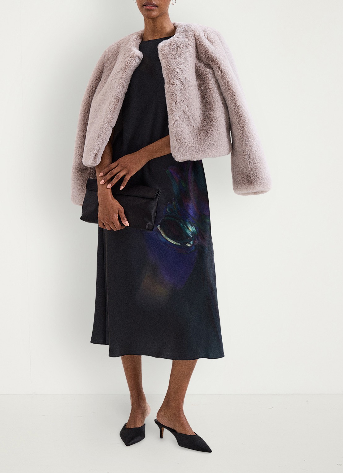 Phase Eight Felicity midi jurk met print - detail 7 zwart