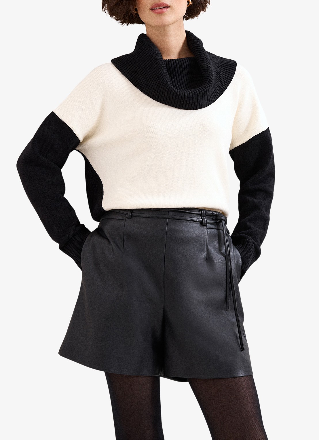 Phase Eight Finlay korte broek met strikceintuur - detail 5 zwart
